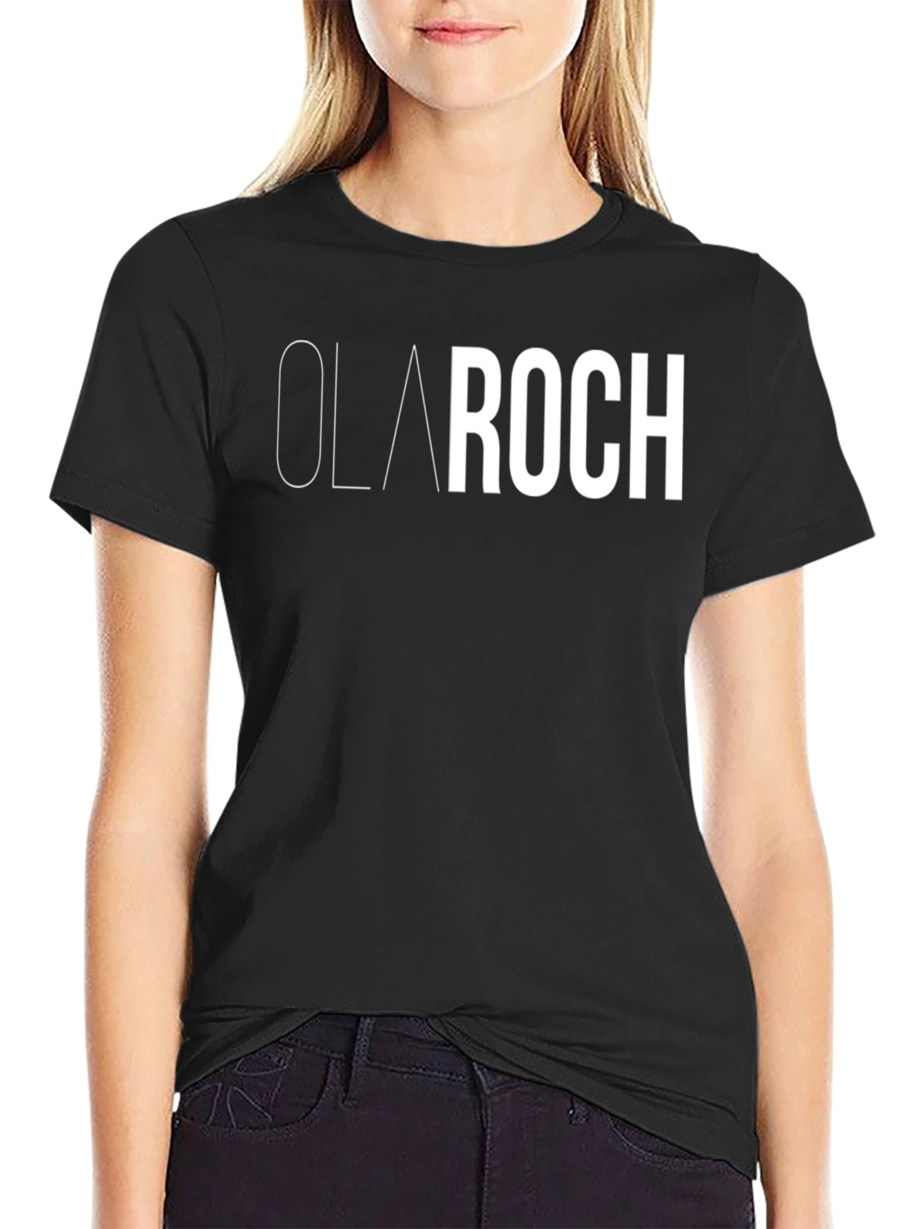 Ola Roch Black Graphic Tee - Stylish Casual Wear