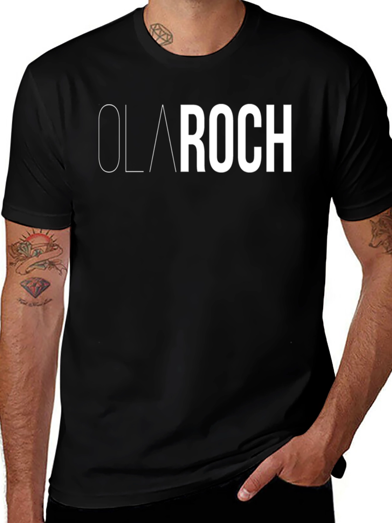Ola Roch Black Graphic Tee - Stylish Casual Wear