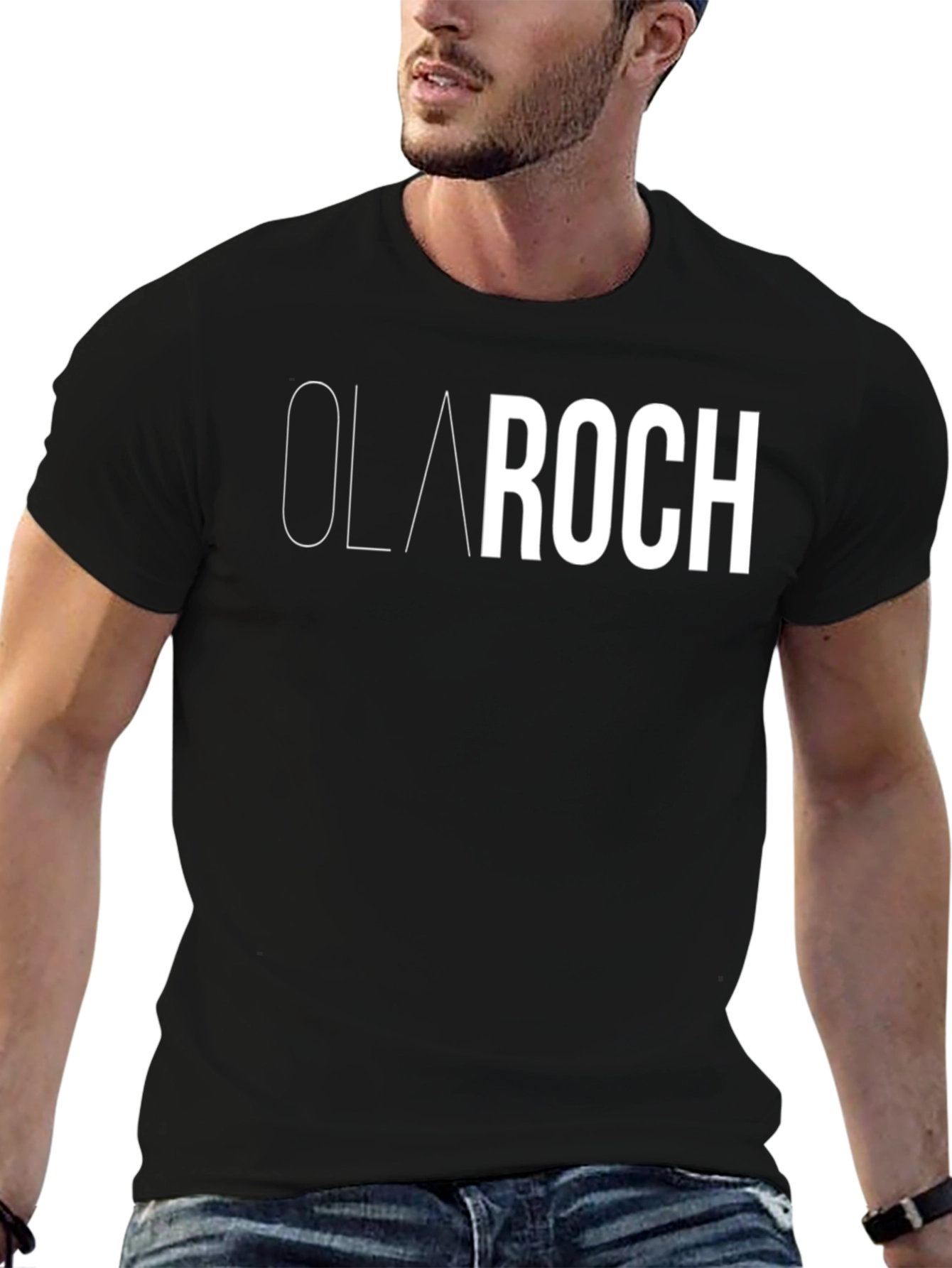 Ola Roch Black Graphic Tee - Stylish Casual Wear