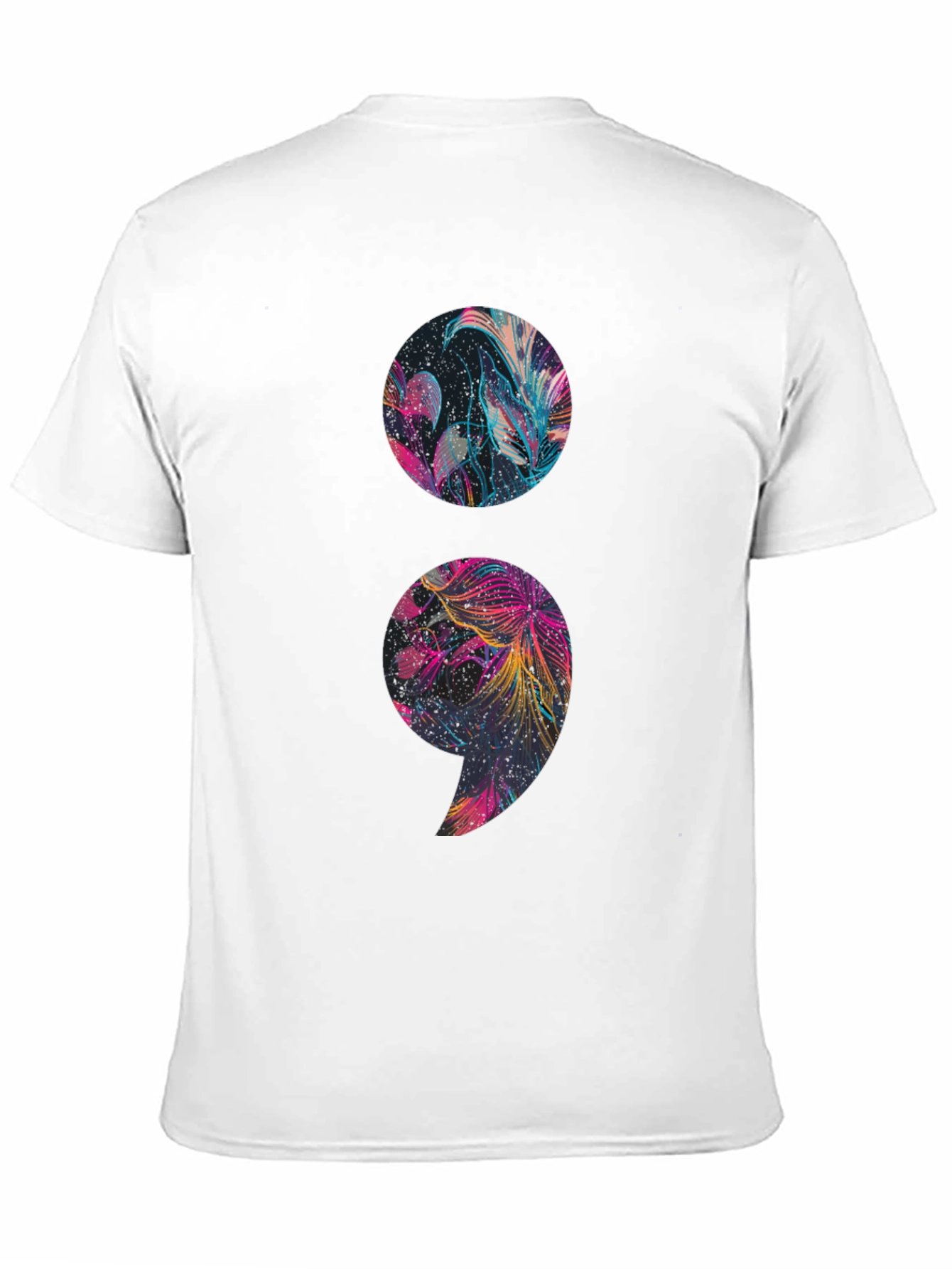 Floral Semicolon Graphic Tee - Mental Health Awareness