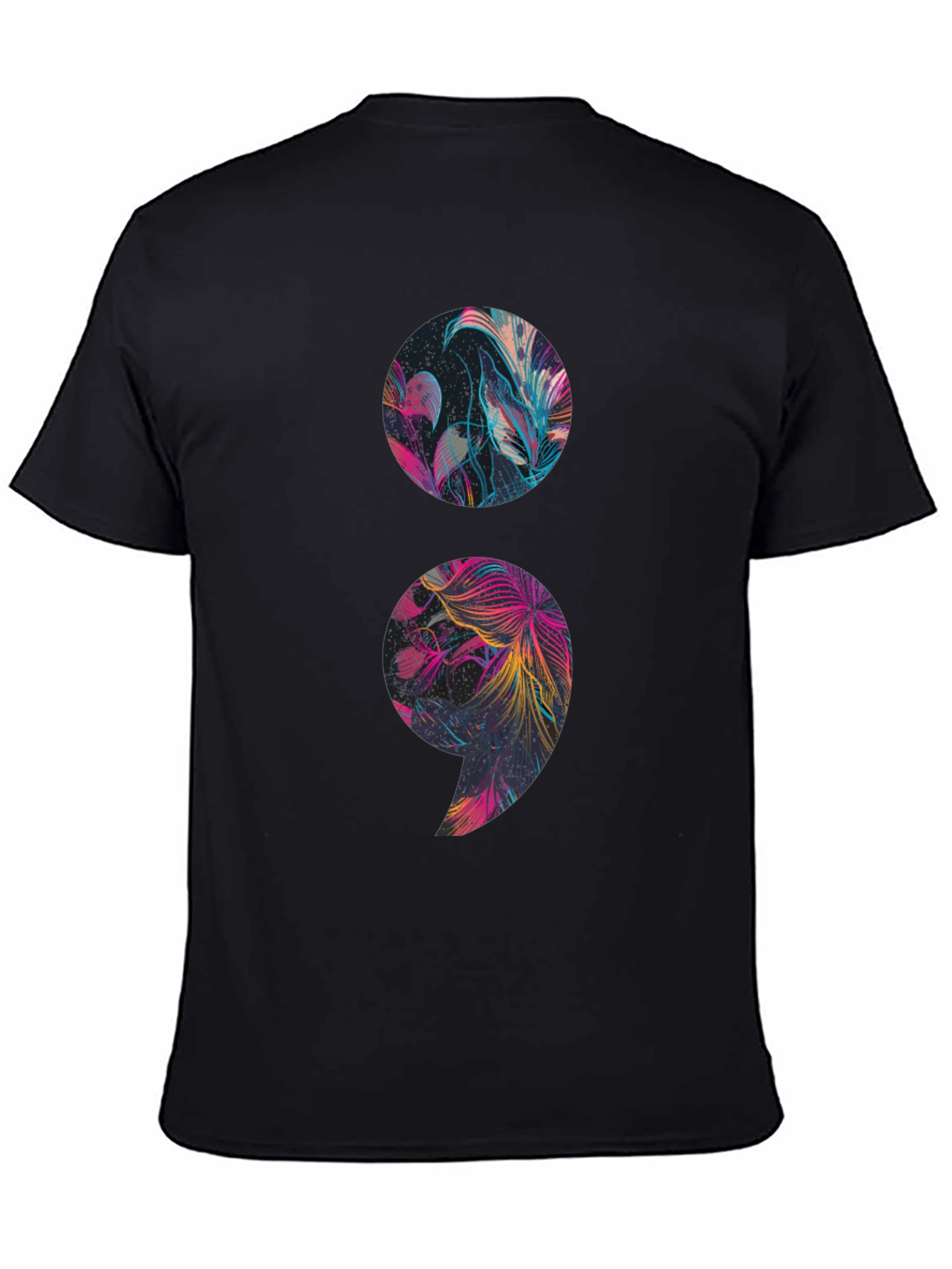 Floral Semicolon Graphic Tee - Mental Health Awareness