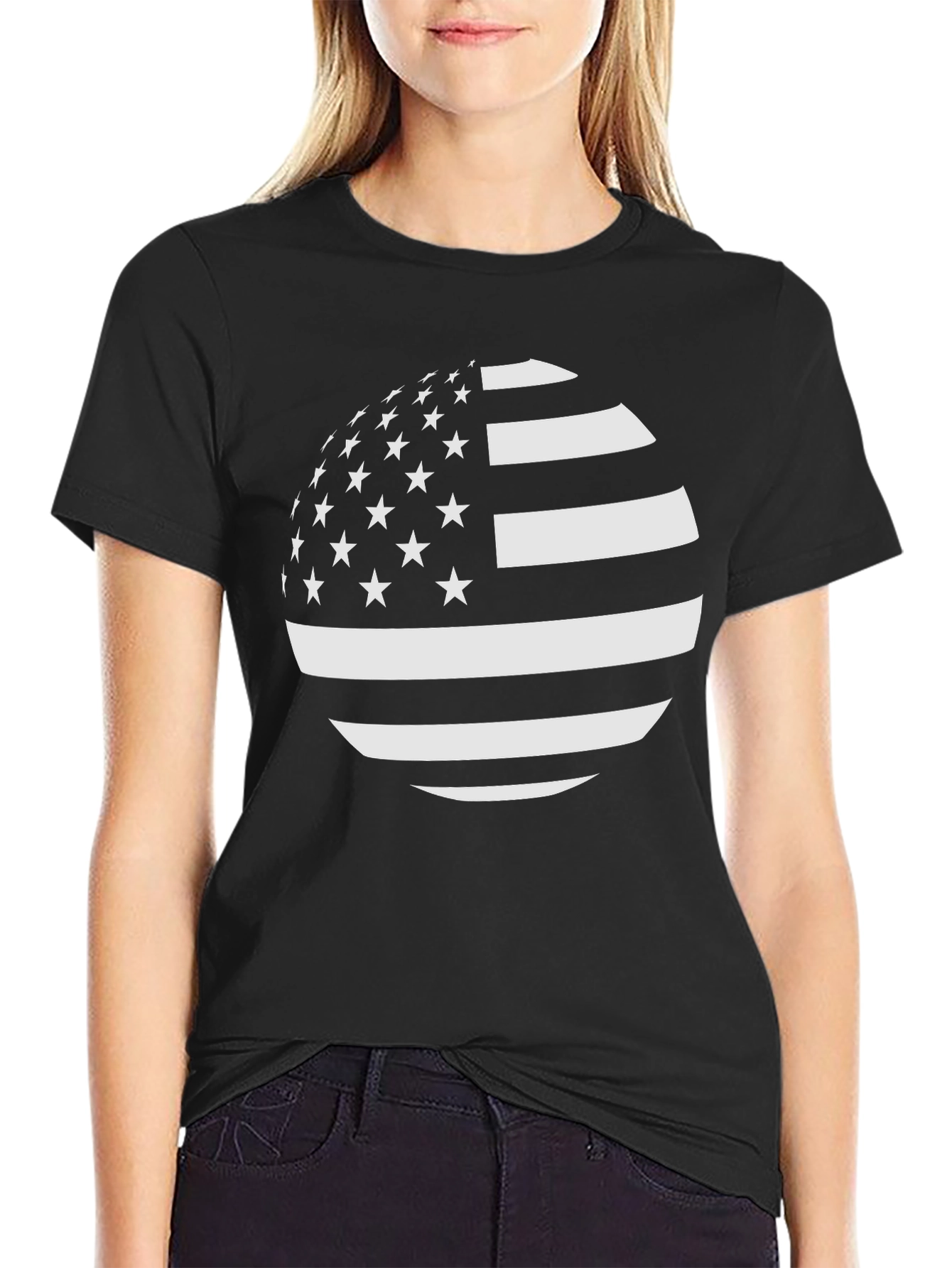 American Flag Sphere Graphic T-Shirt