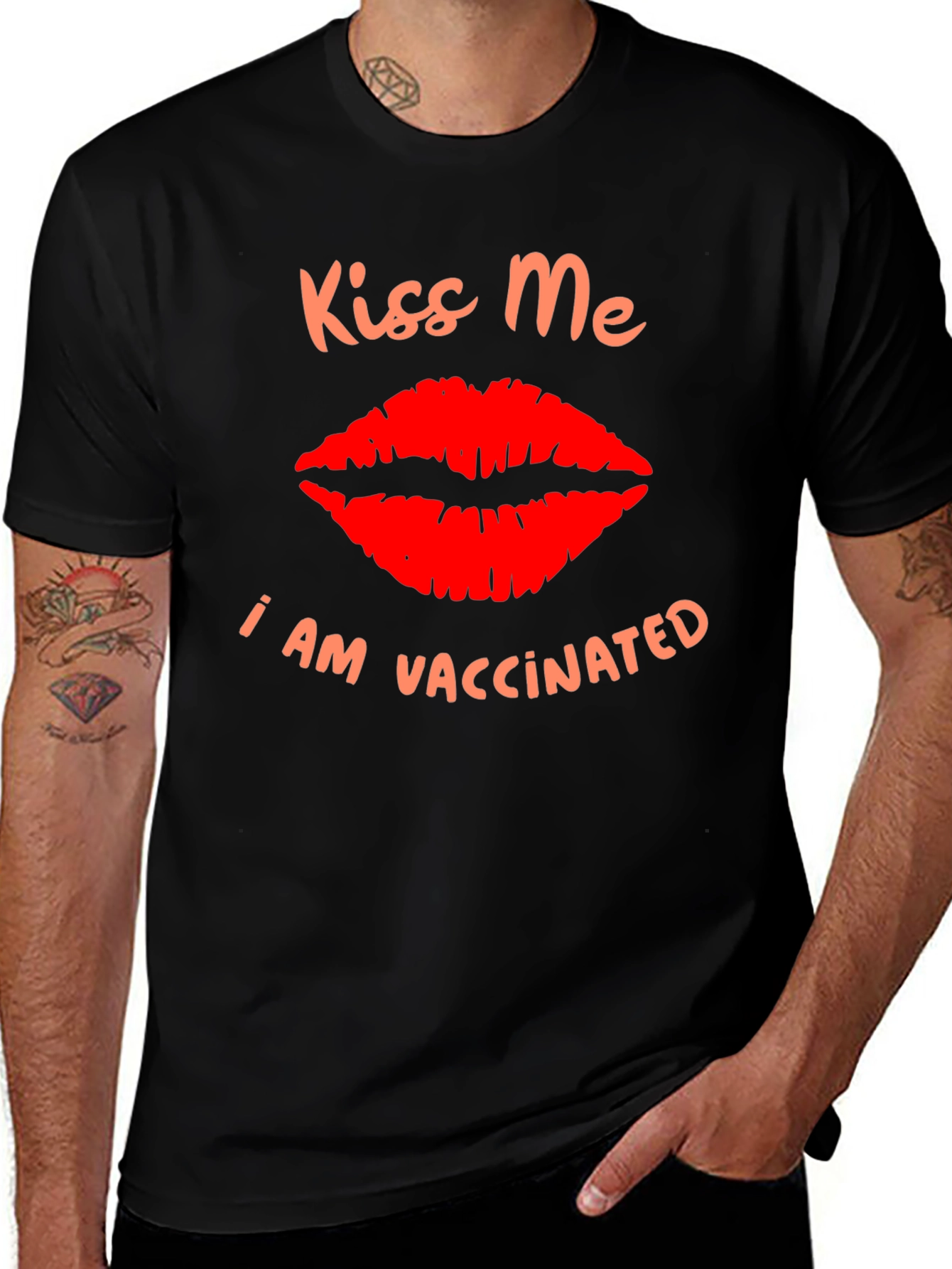 Kiss Me I Am Vaccinated Graphic T-Shirt
