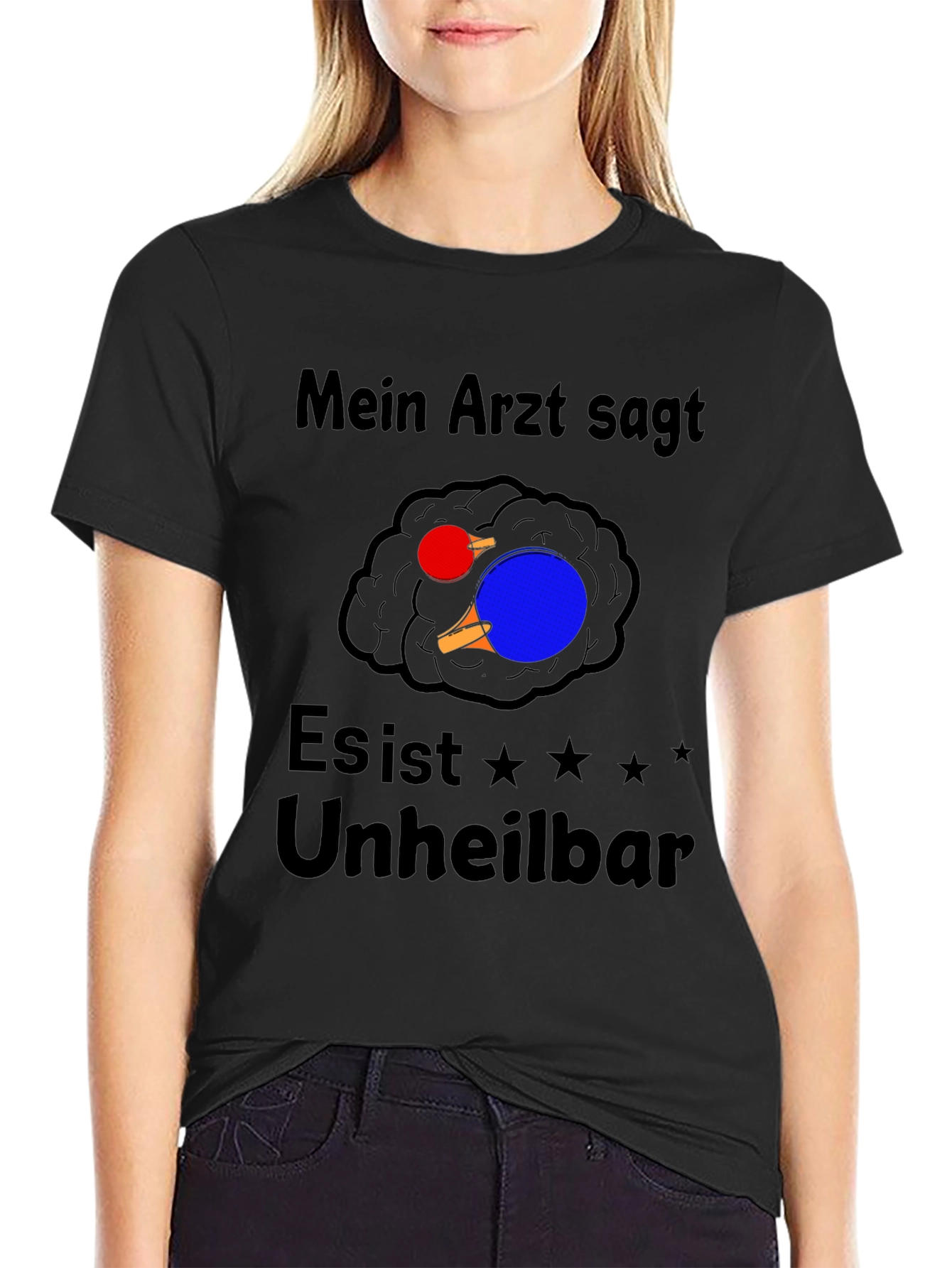 Funny Ping Pong Brain T-Shirt - Mein Arzt Sagt...