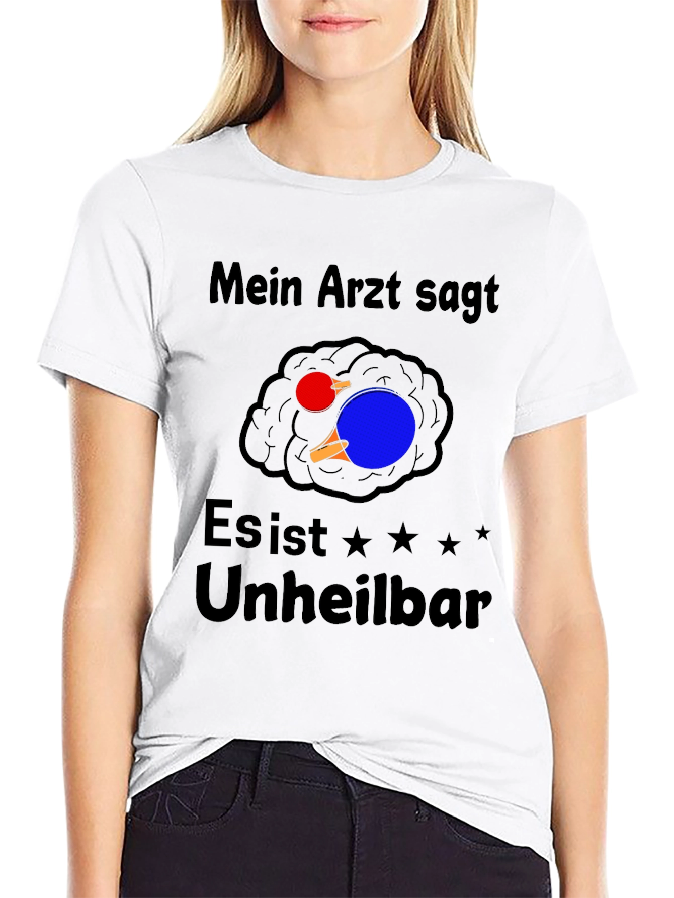Funny Ping Pong Brain T-Shirt - Mein Arzt Sagt...