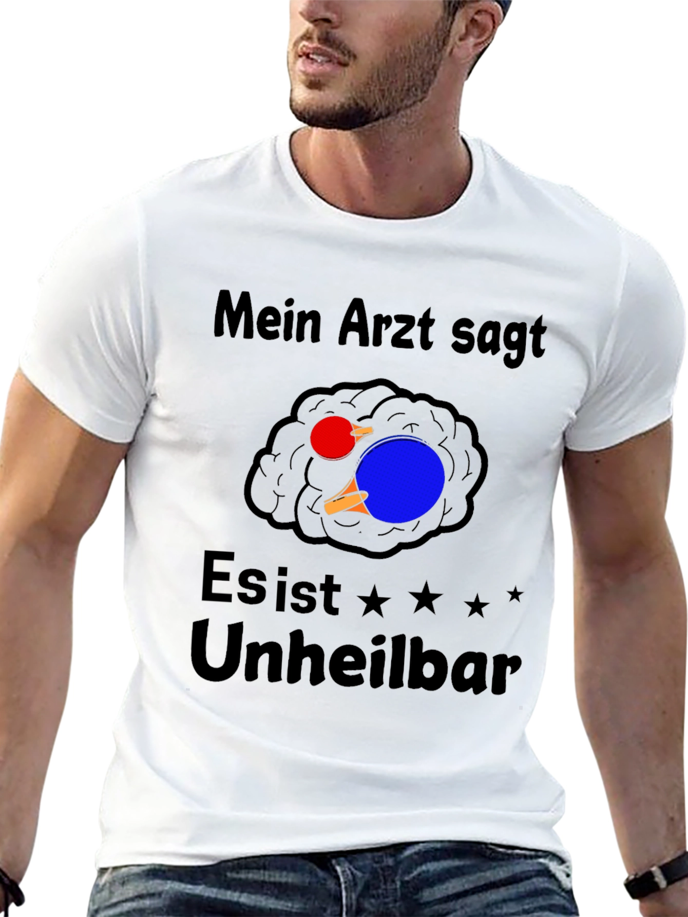 Funny Ping Pong Brain T-Shirt - Mein Arzt Sagt...