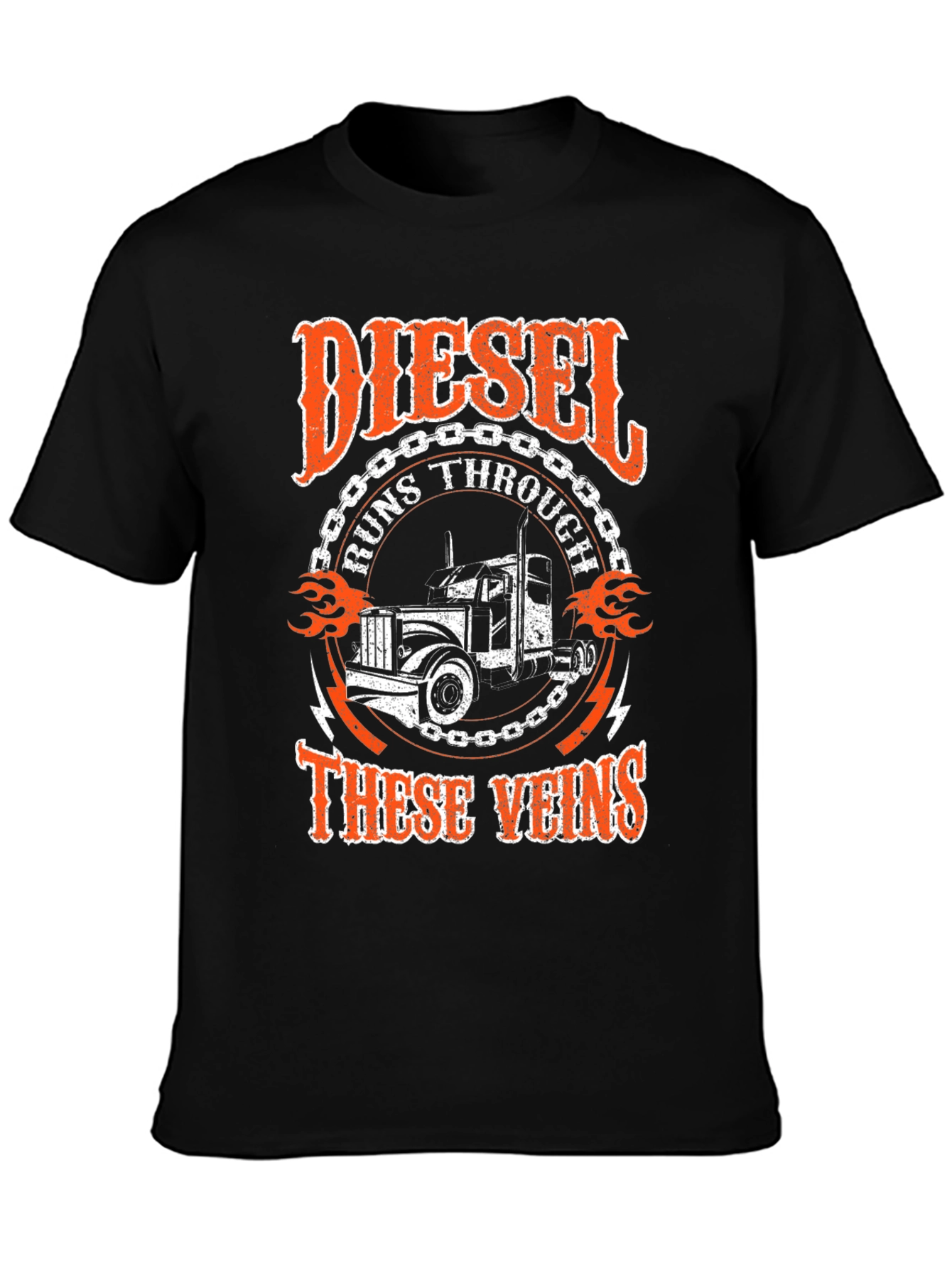 Diesel Runs Through These Veins Trucker T-Shirt