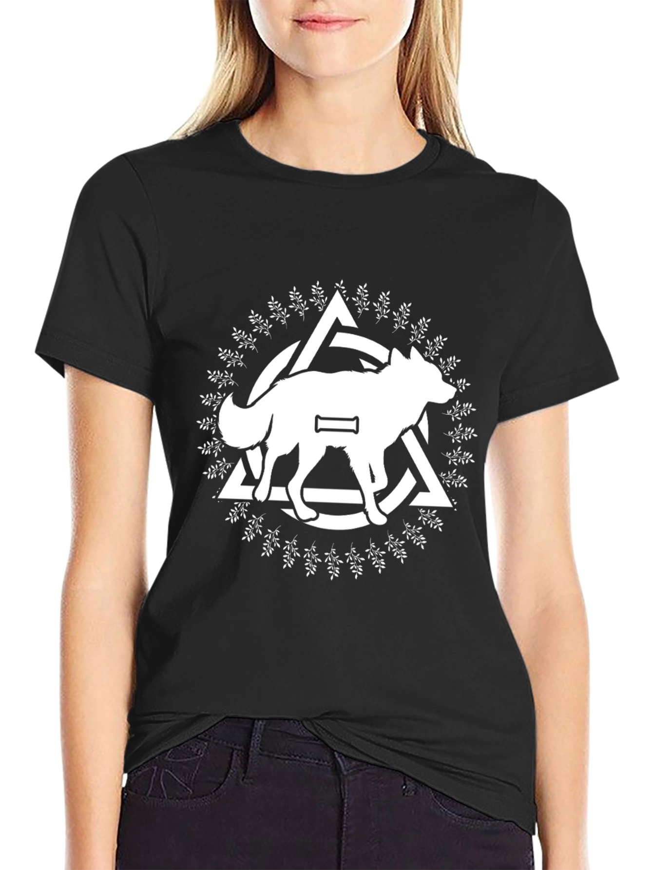 Wolf Graphic Tee - Black Cotton Blend