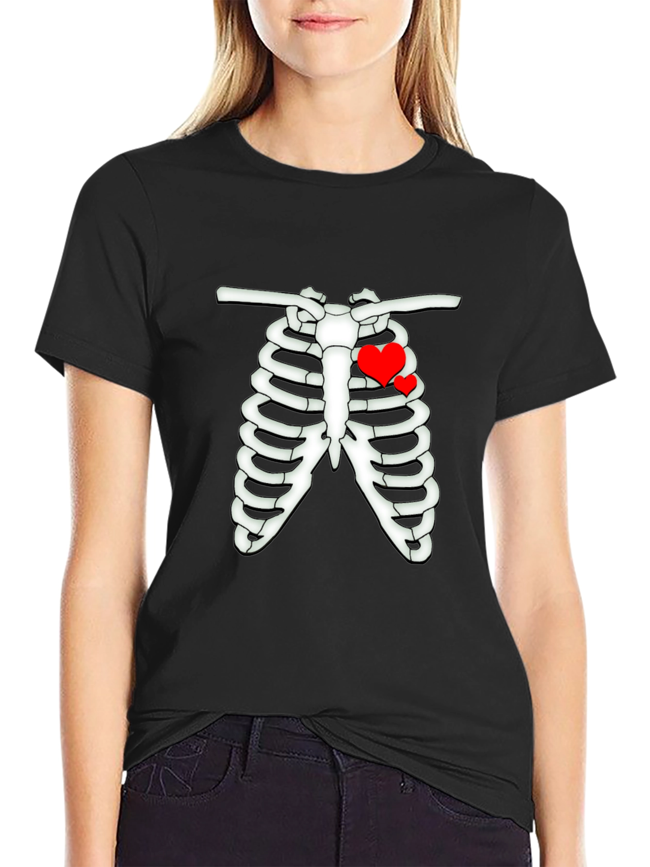 Heart Rib Cage Graphic Tee -  Mens Black T-Shirt