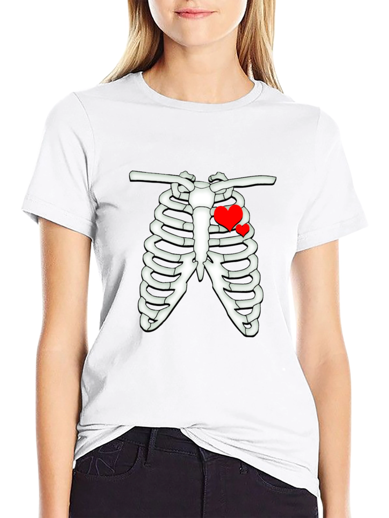 Heart Rib Cage Graphic Tee -  Mens Black T-Shirt