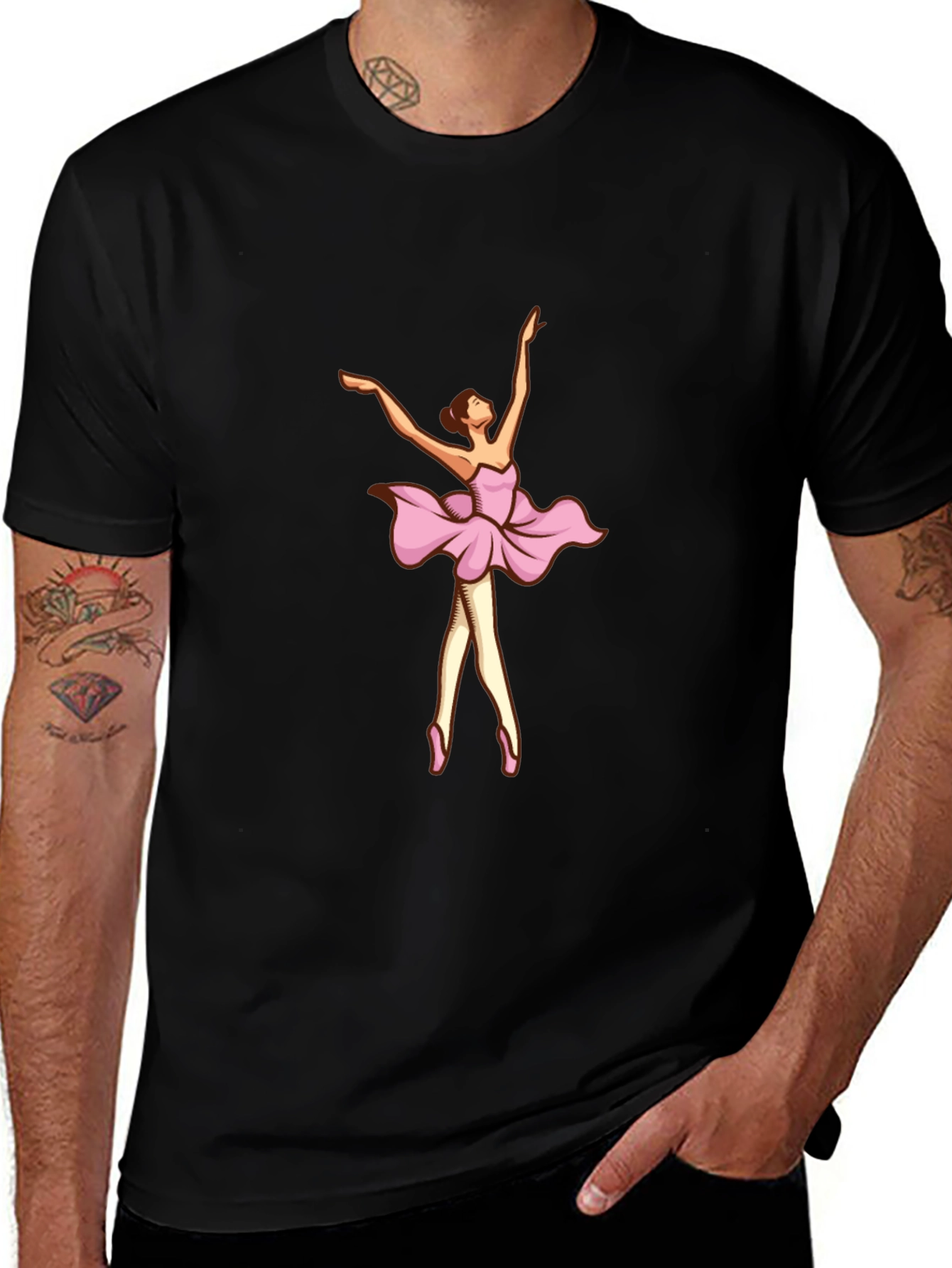 Ballerina Graphic Black T-Shirt
