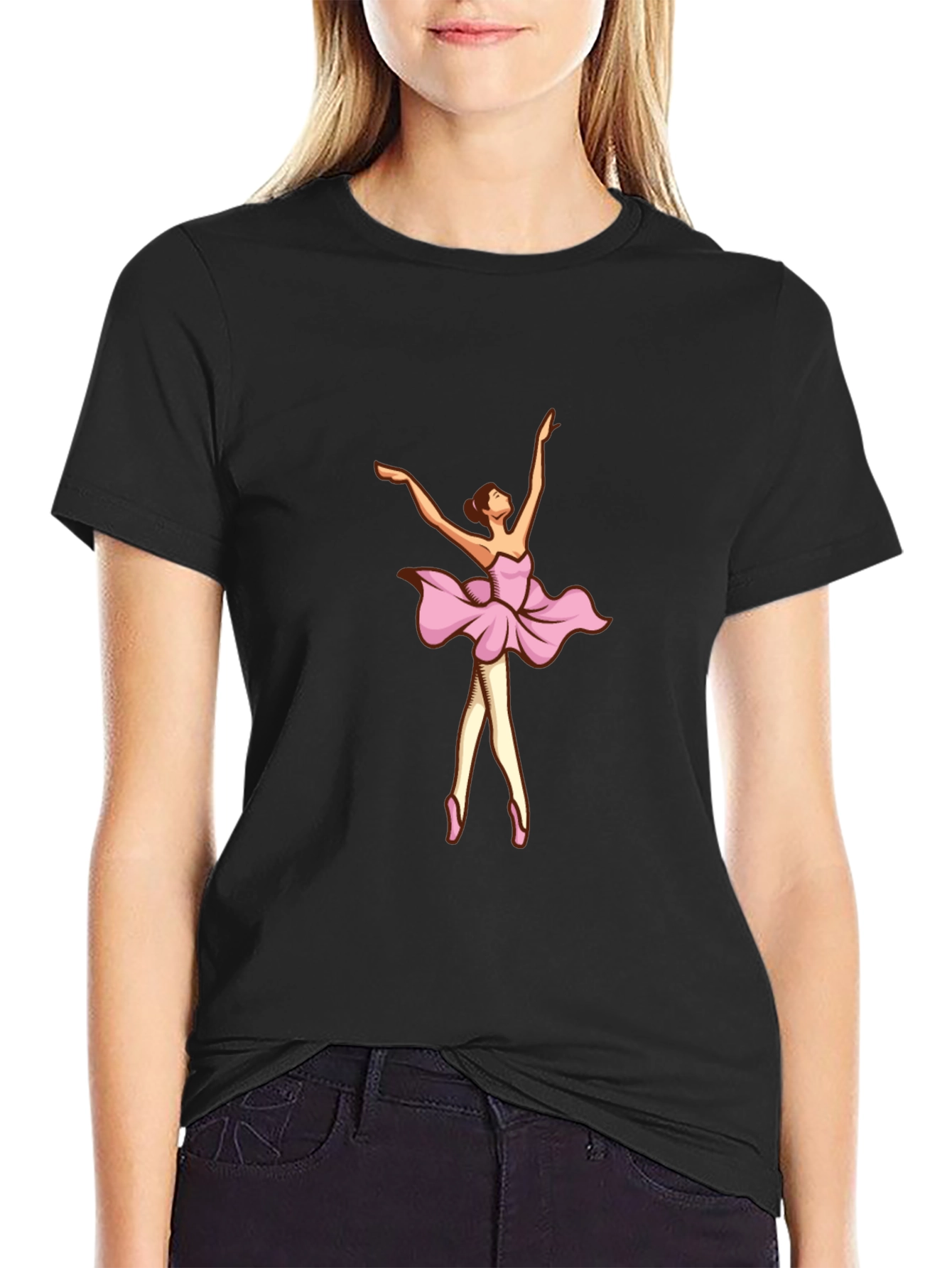 Ballerina Graphic Black T-Shirt