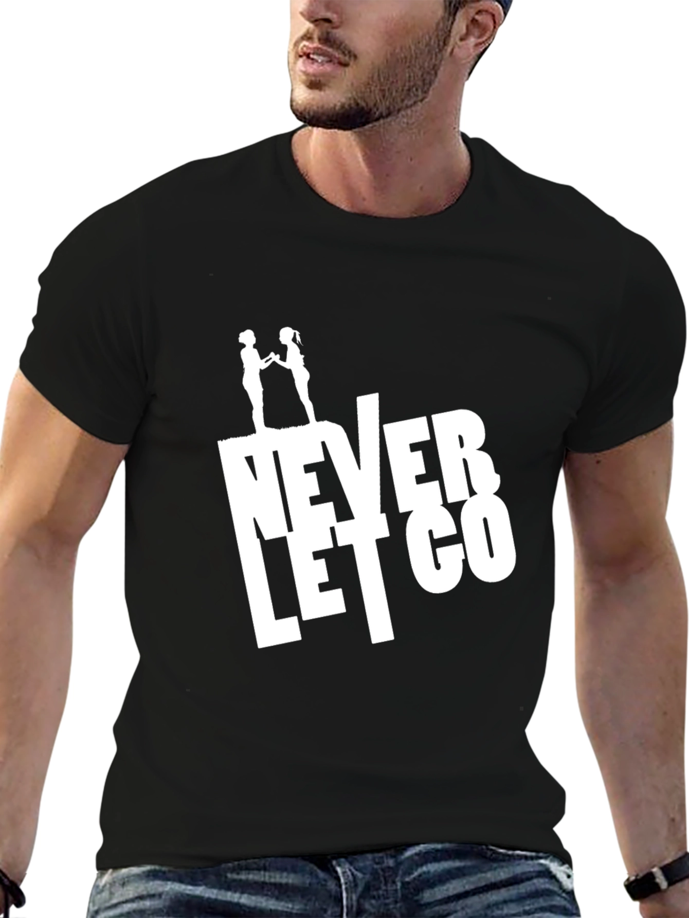 Never Let Go Graphic Black T-Shirt