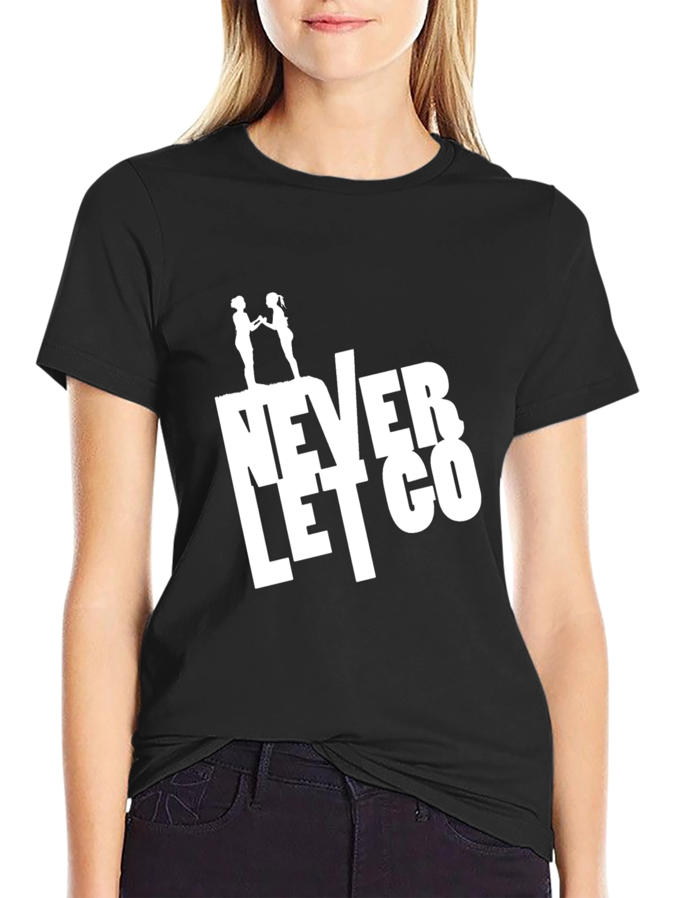 Never Let Go Graphic Black T-Shirt