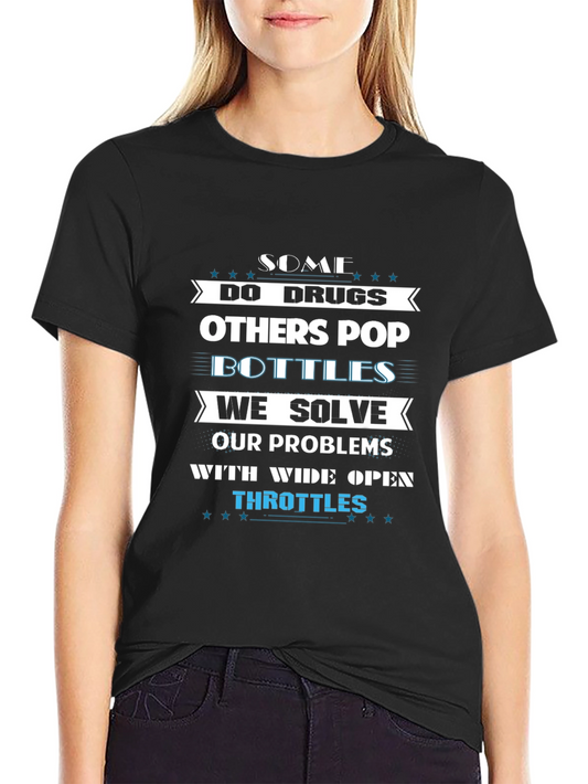 Wide Open Throttles Black Graphic T-Shirt