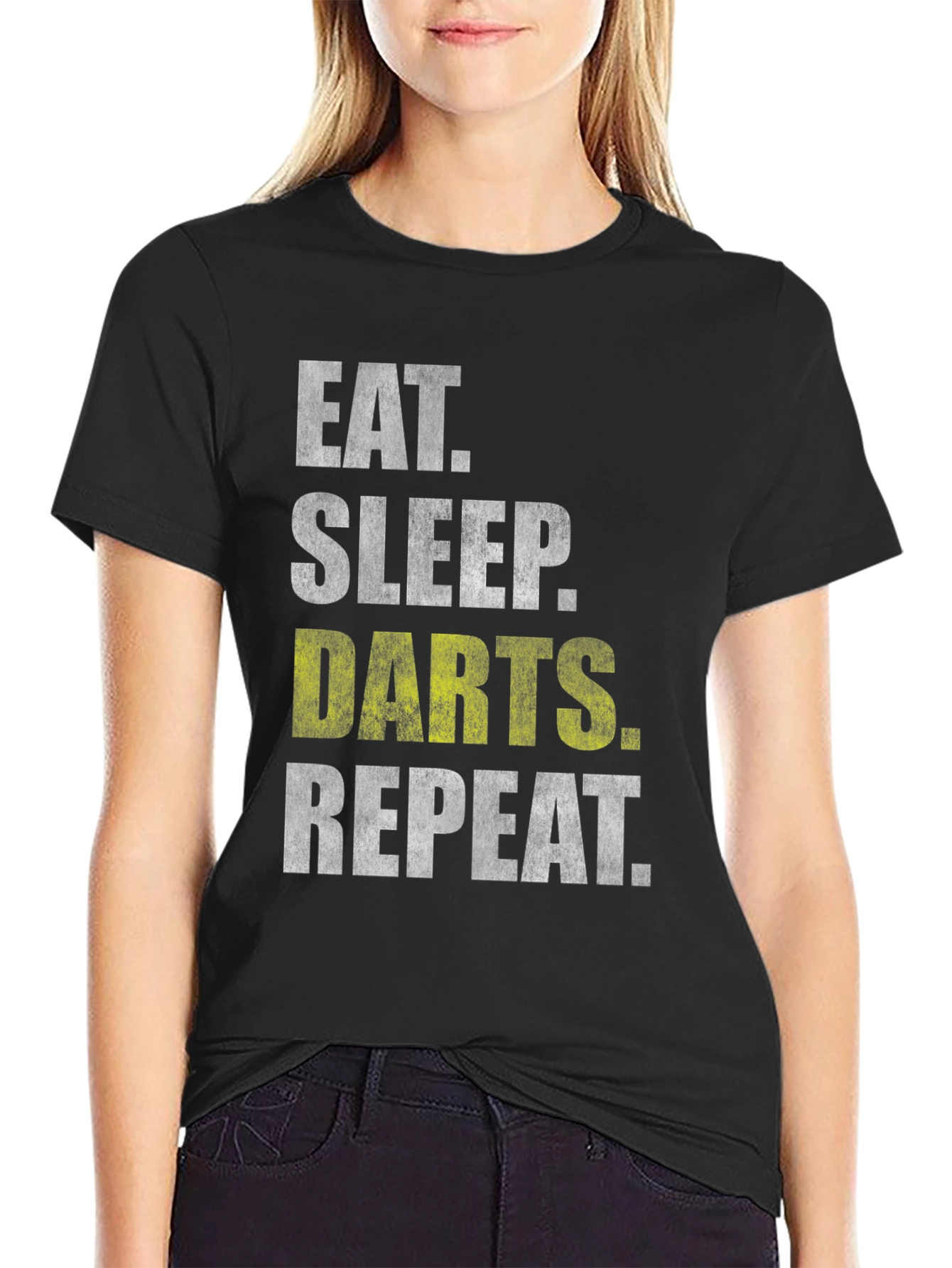 Eat Sleep Darts Repeat Black T-Shirt