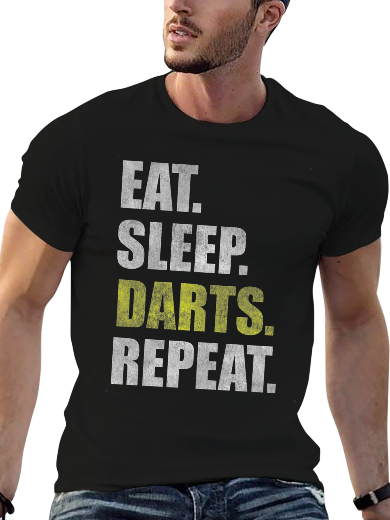 Eat Sleep Darts Repeat Black T-Shirt