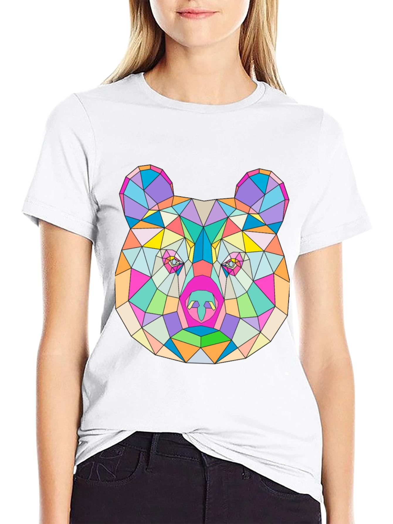 Geometric Bear T-Shirt - Modern Art Tee