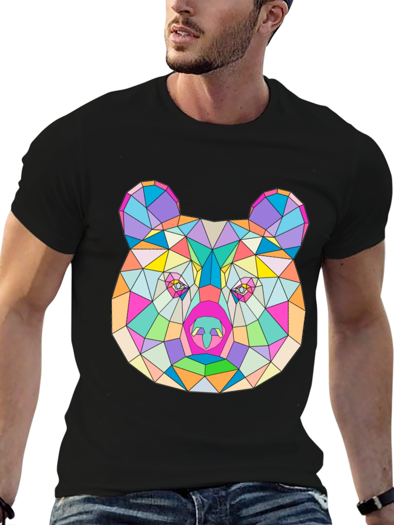 Geometric Bear T-Shirt - Modern Art Tee