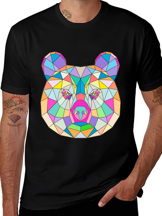 Geometric Bear T-Shirt - Modern Art Tee