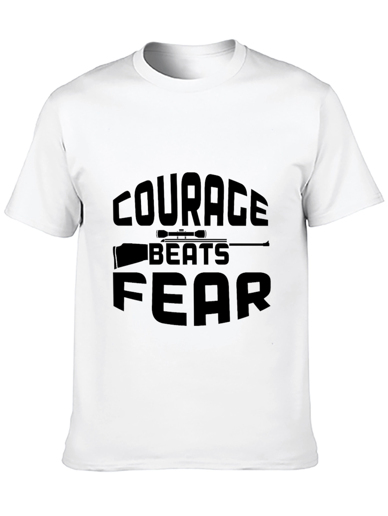 Courage Beats Fear Graphic T-Shirt - Black
