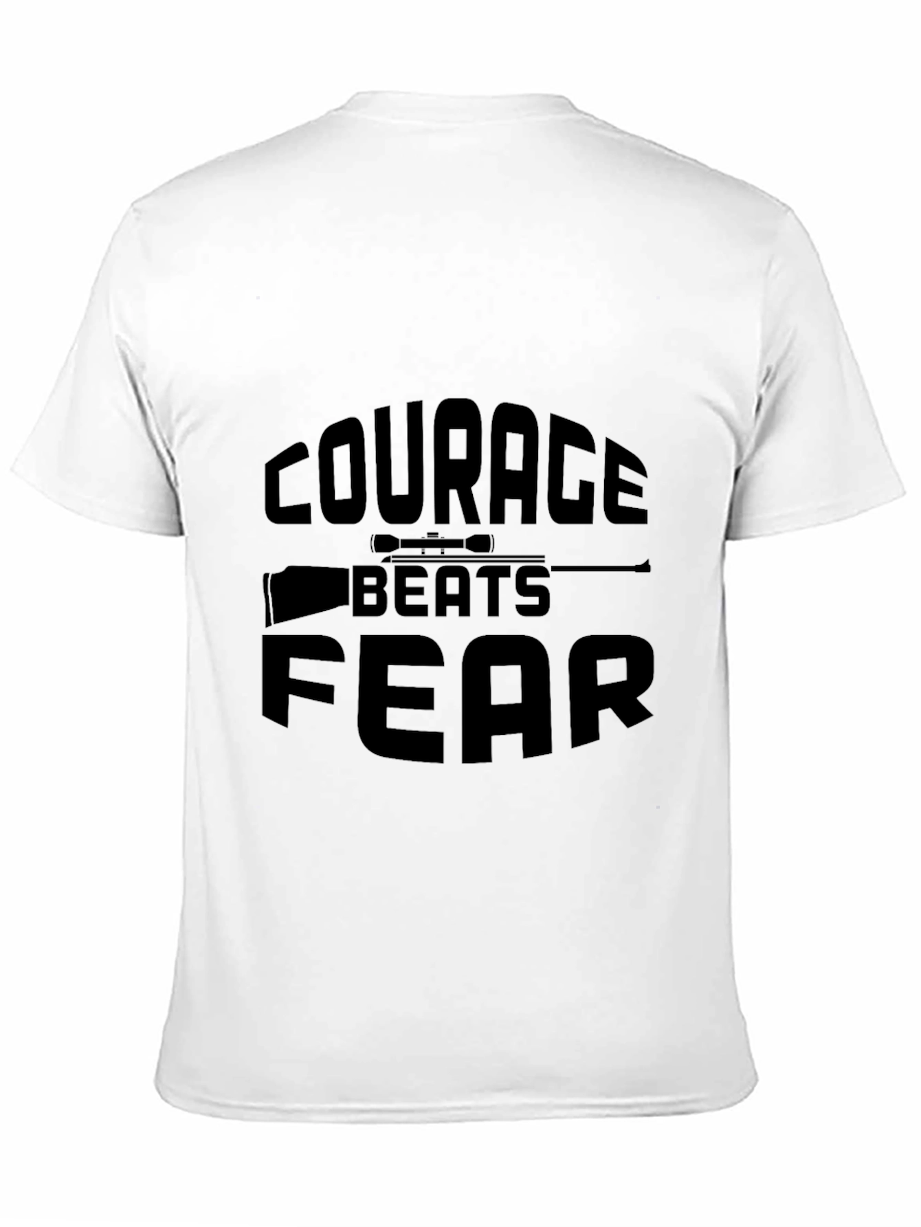 Courage Beats Fear Graphic T-Shirt - Black