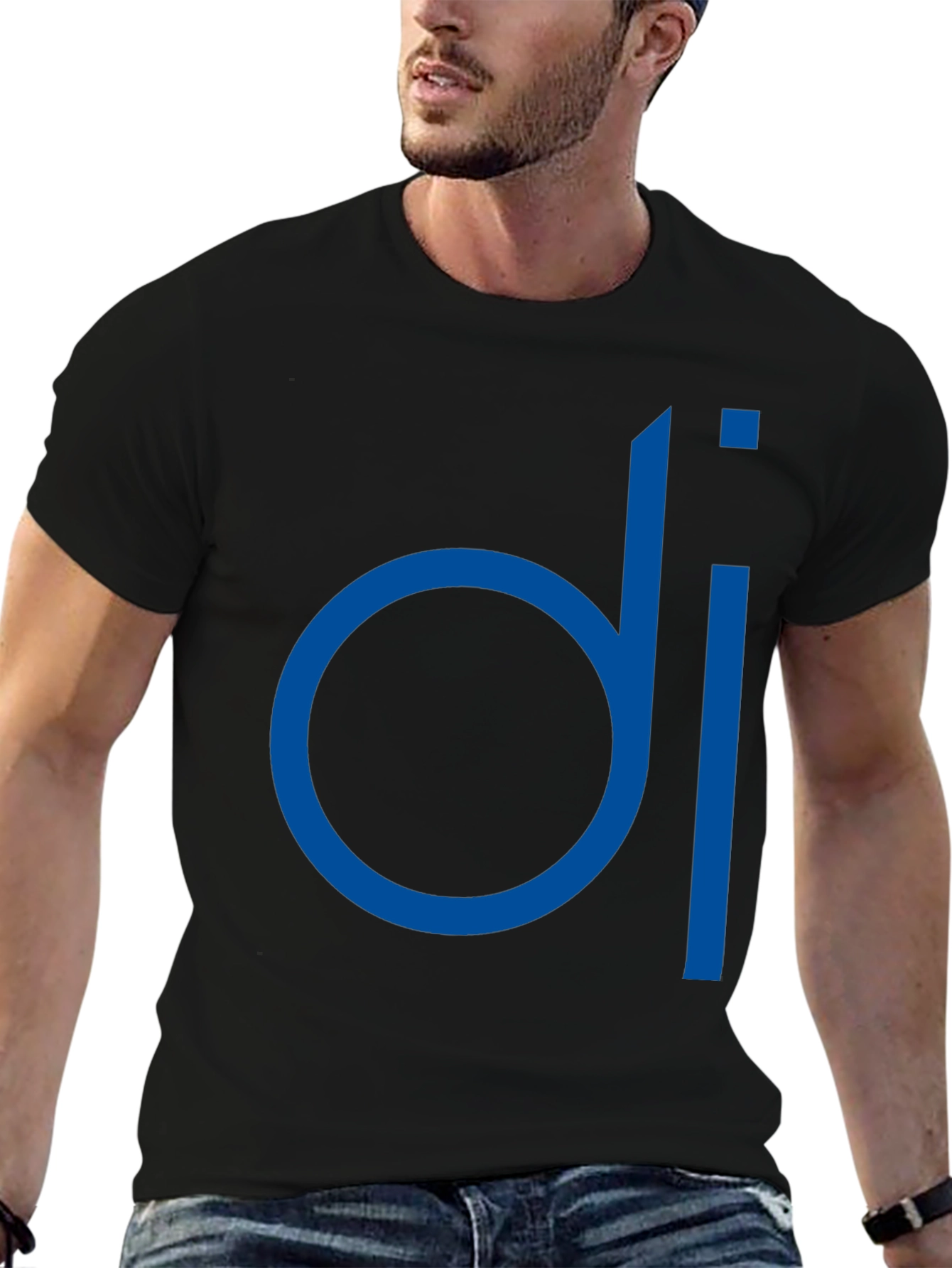 Modern Blue di Logo Black T-Shirt