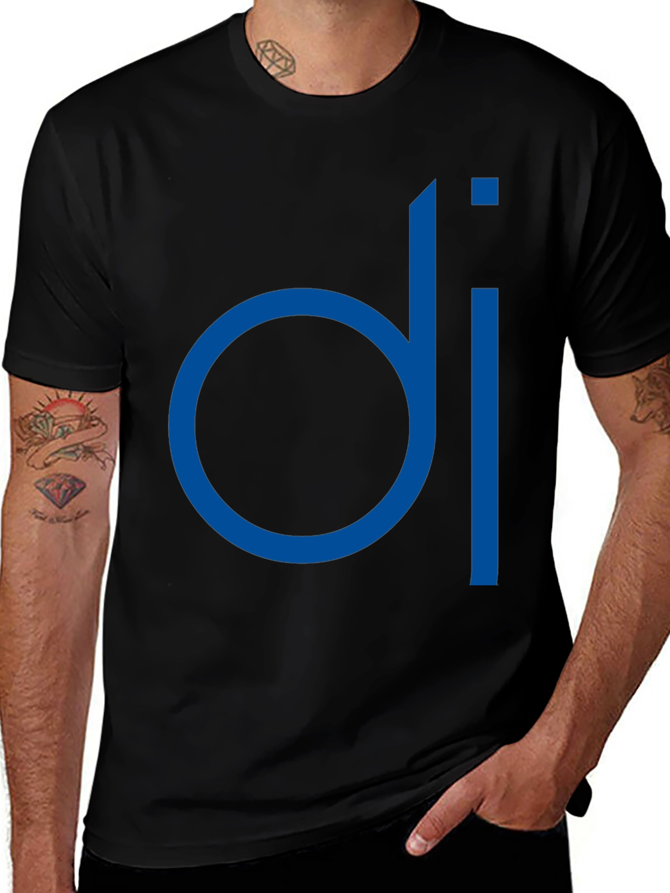 Modern Blue di Logo Black T-Shirt