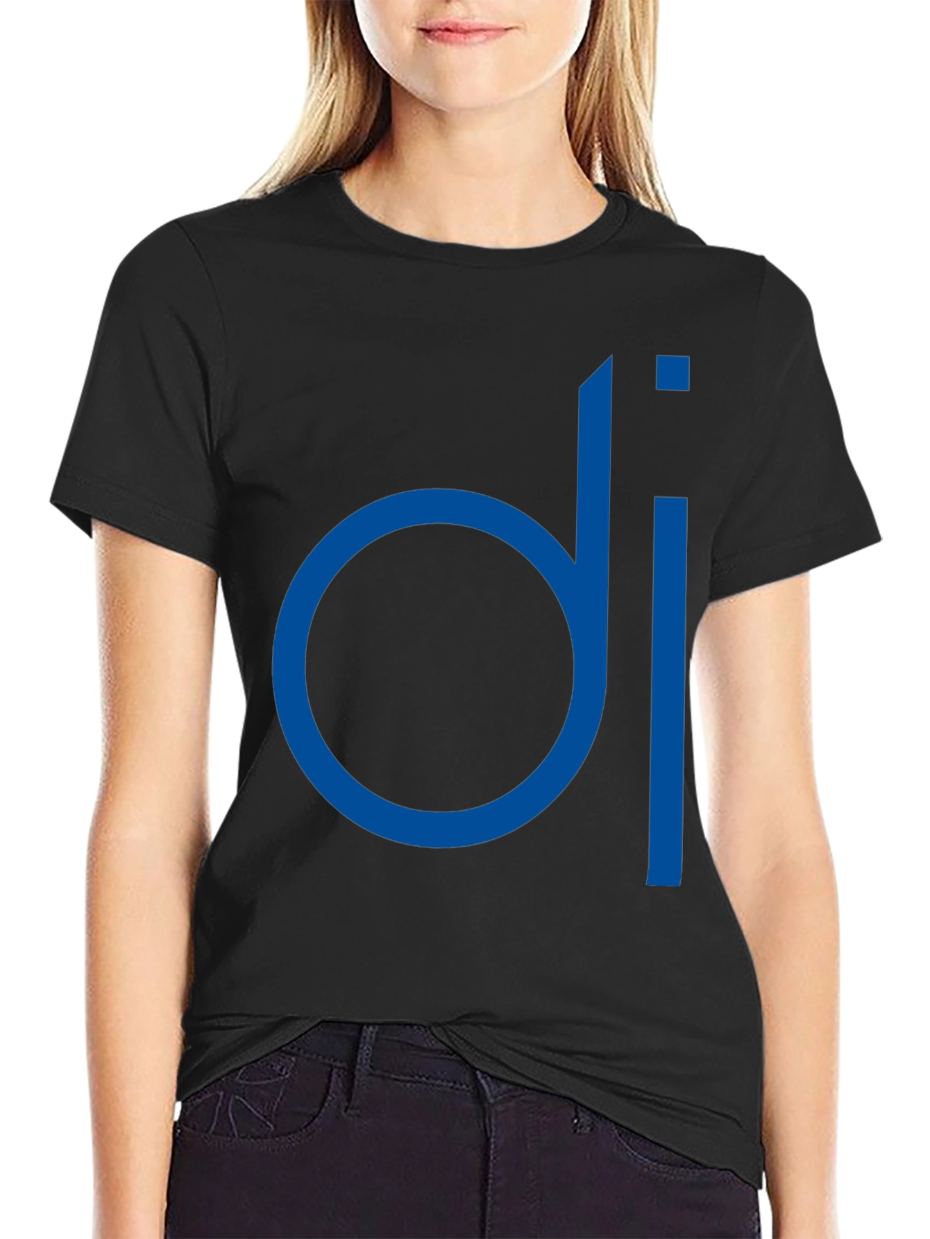 Modern Blue di Logo Black T-Shirt