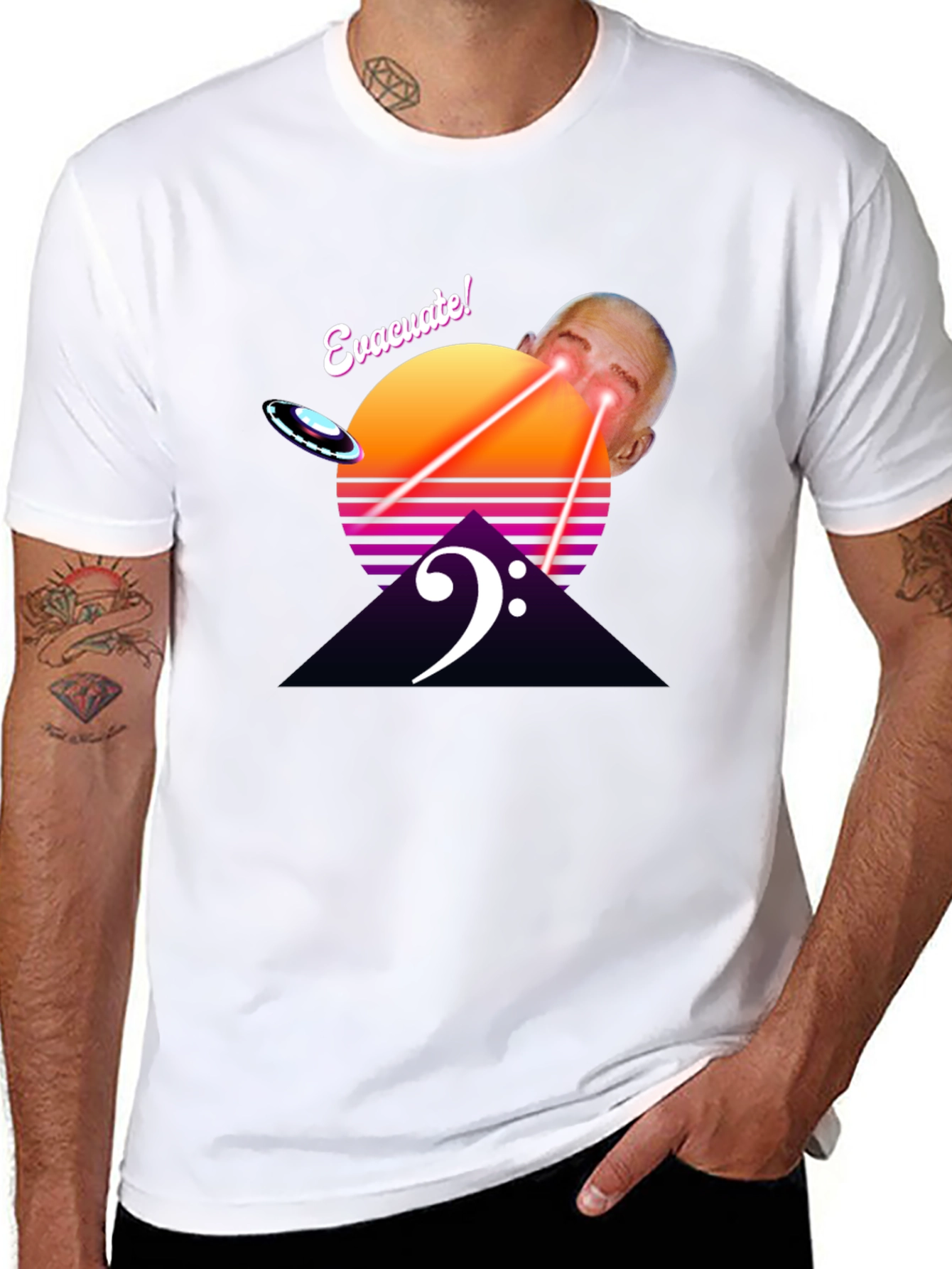 Evacuate! Retro Graphic Tee - Sci-Fi Humor