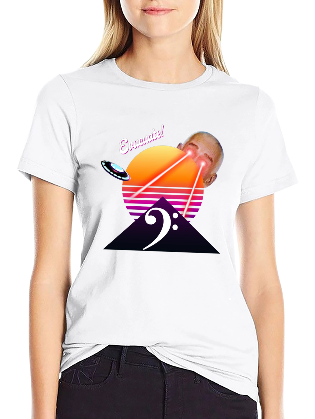 Evacuate! Retro Graphic Tee - Sci-Fi Humor