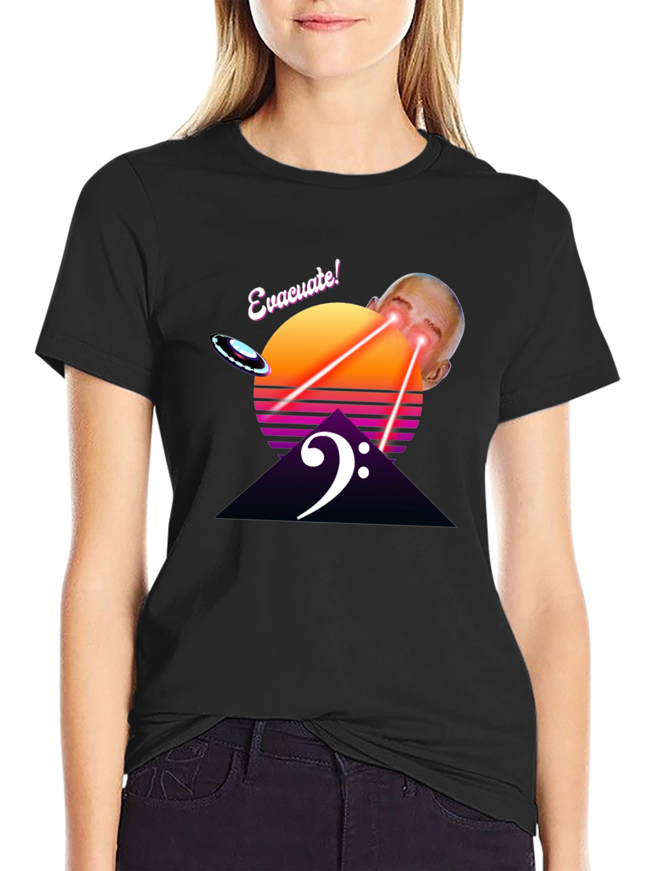 Evacuate! Retro Graphic Tee - Sci-Fi Humor