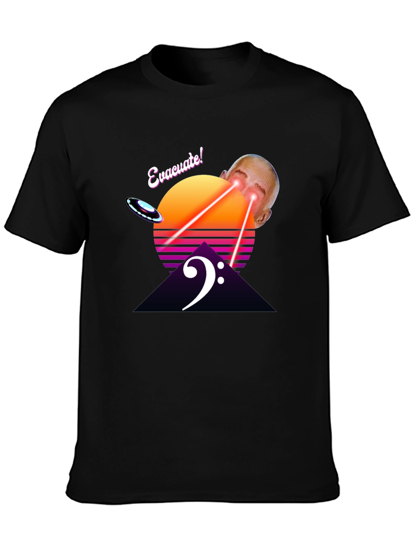 Evacuate! Retro Graphic Tee - Sci-Fi Humor