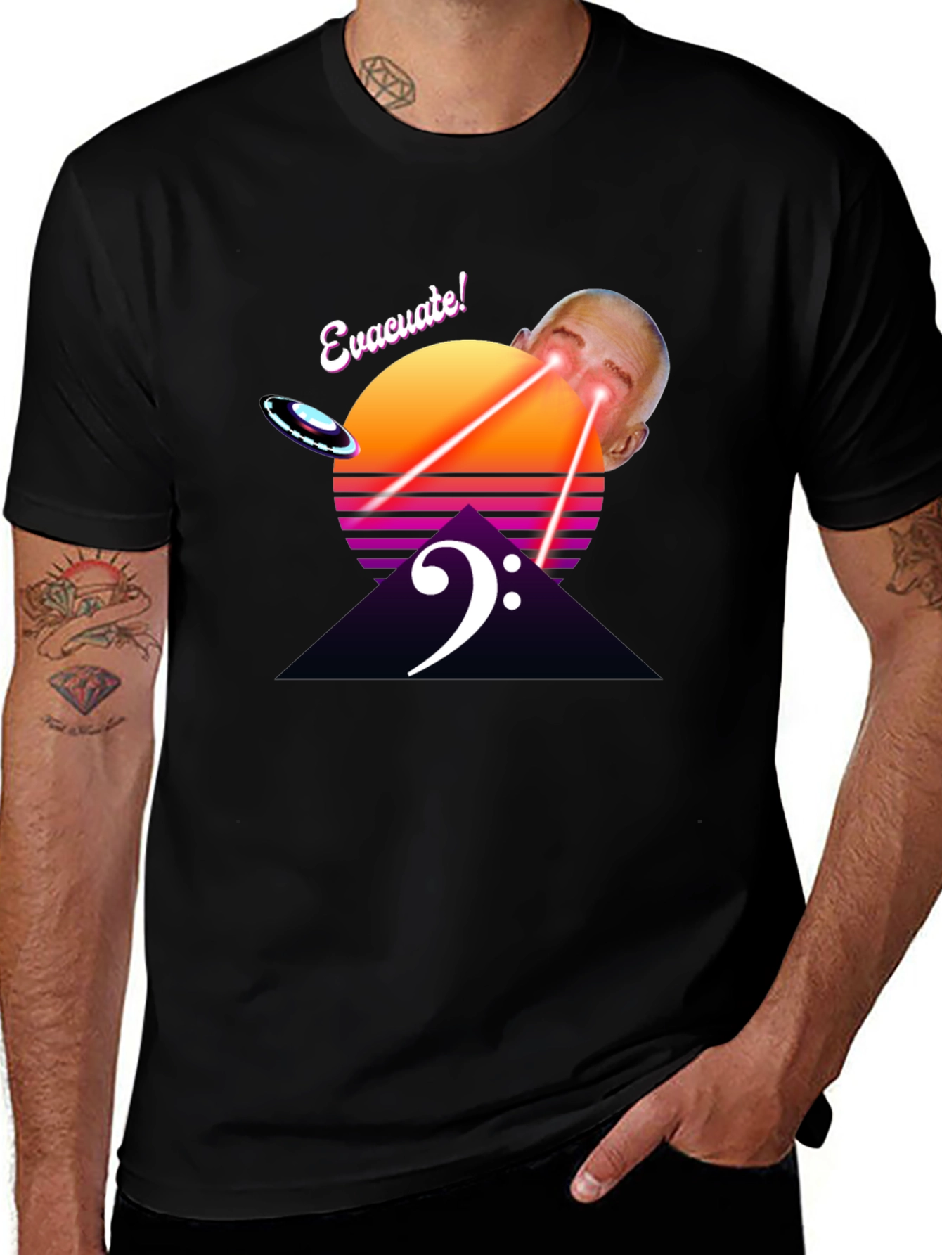 Evacuate! Retro Graphic Tee - Sci-Fi Humor