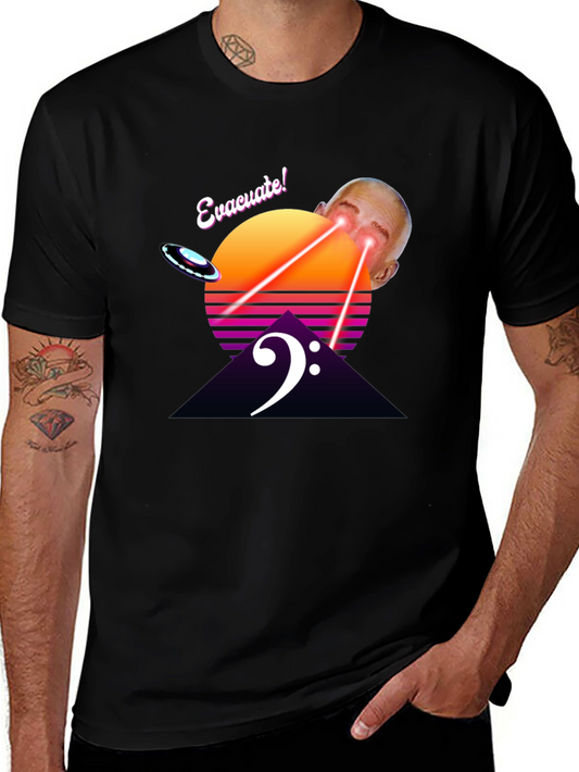 Evacuate! Retro Graphic Tee - Sci-Fi Humor