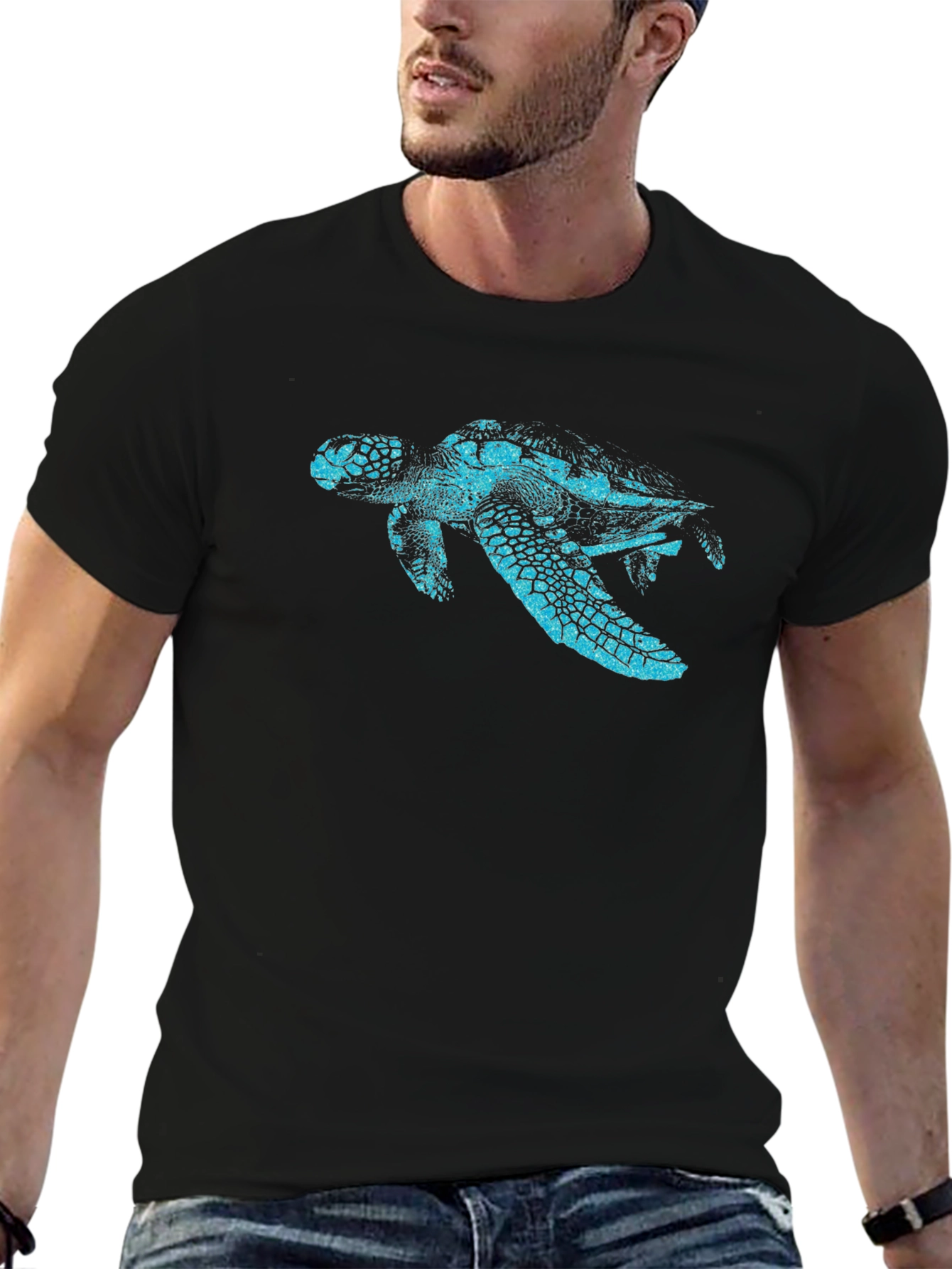 Sea Turtle Graphic Tee - Black