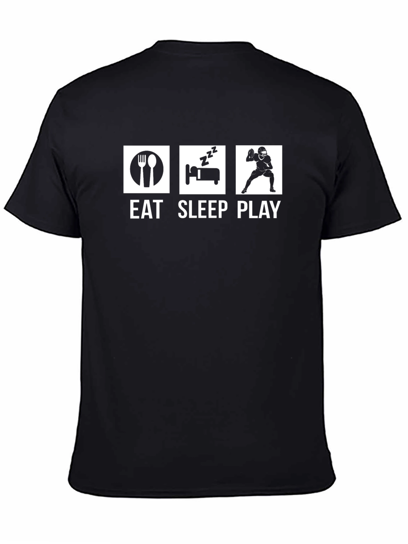 Eat Sleep Play Graphic Tee - Black Cotton T-Shirt