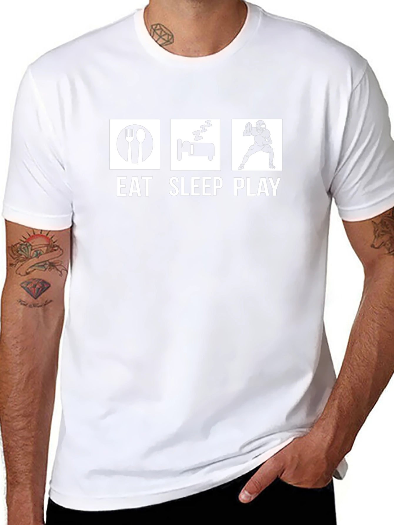 Eat Sleep Play Graphic Tee - Black Cotton T-Shirt
