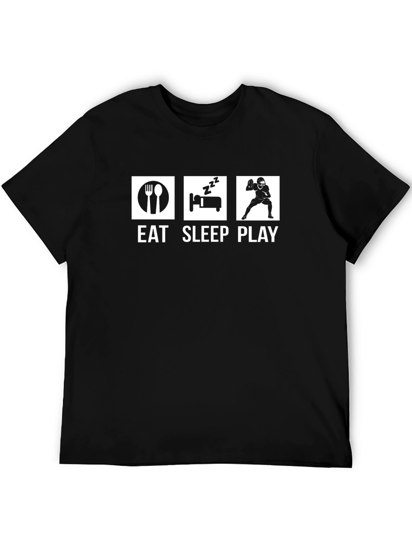 Eat Sleep Play Graphic Tee - Black Cotton T-Shirt