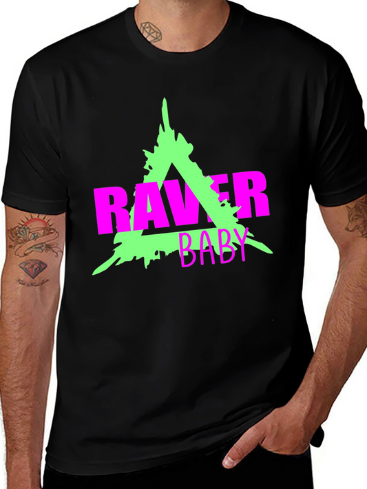 Raver Baby Graphic Tee - Neon Rave Culture Shirt
