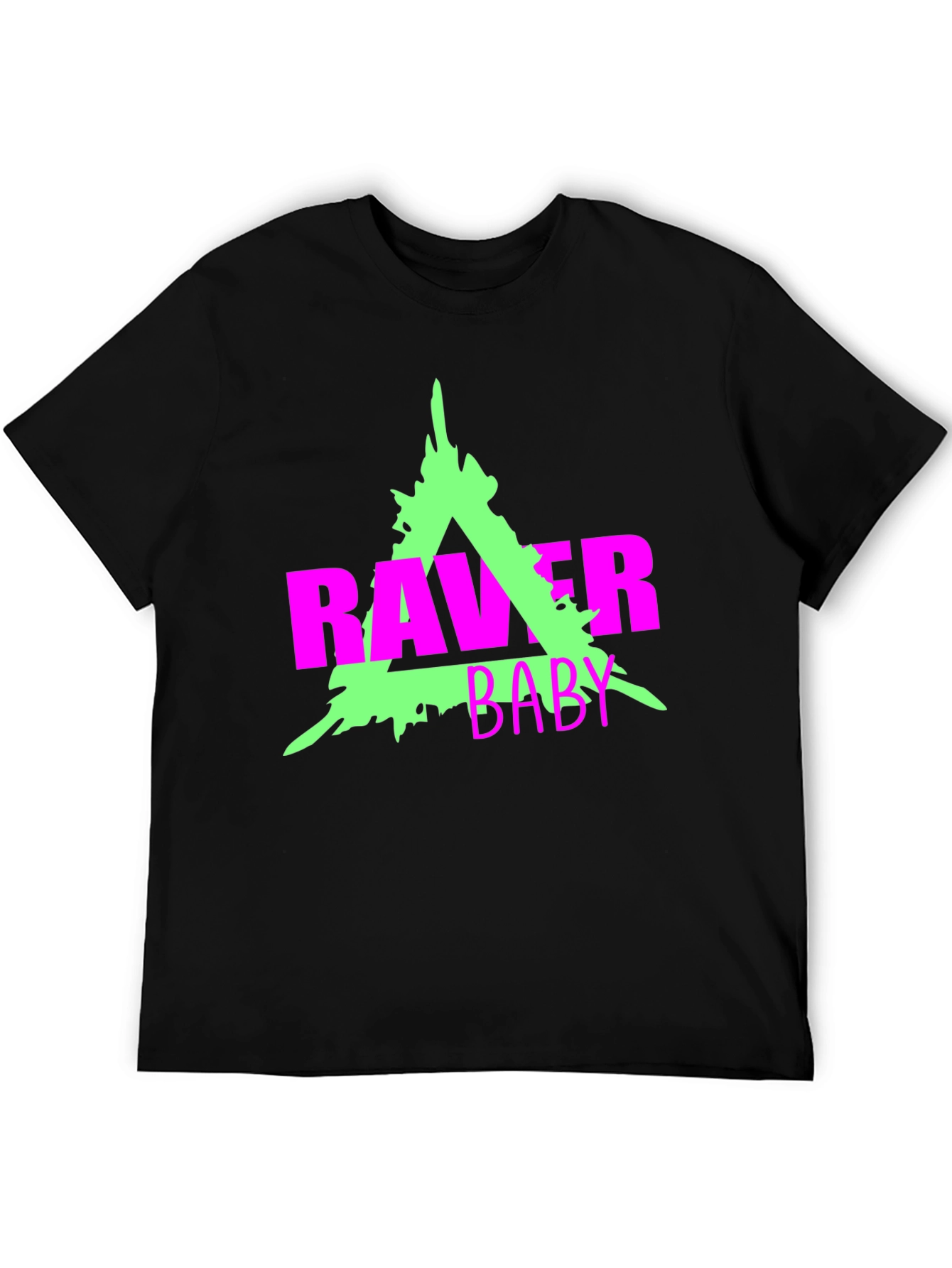 Raver Baby Graphic Tee - Neon Rave Culture Shirt