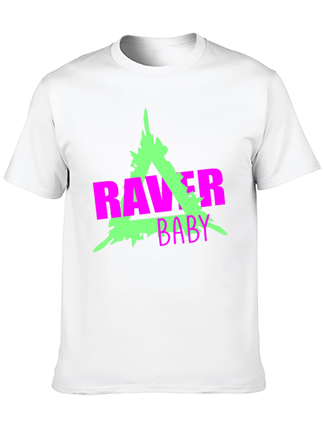 Raver Baby Graphic Tee - Neon Rave Culture Shirt