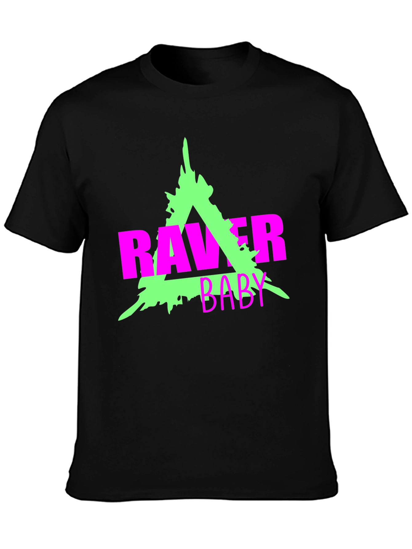 Raver Baby Graphic Tee - Neon Rave Culture Shirt