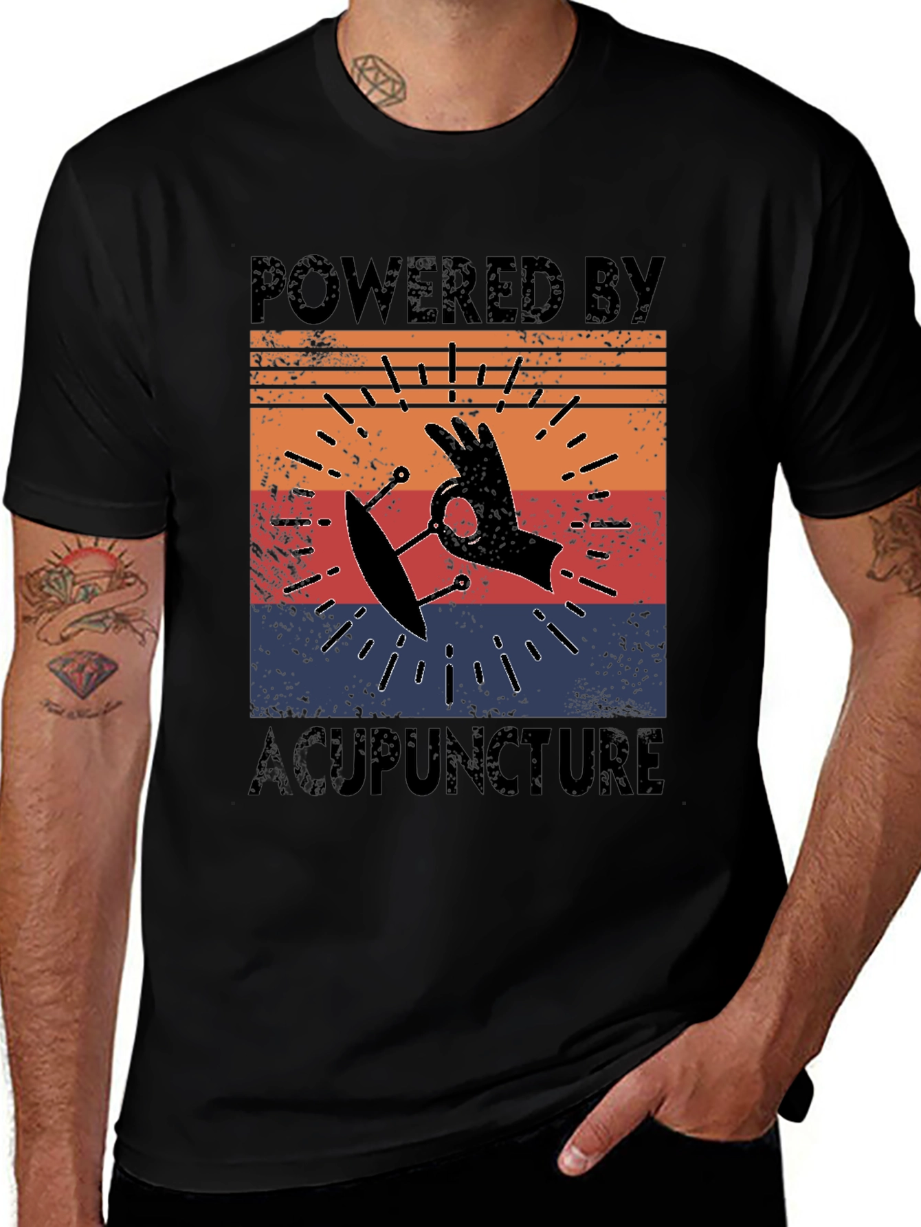 Powered by Acupuncture Retro T-Shirt