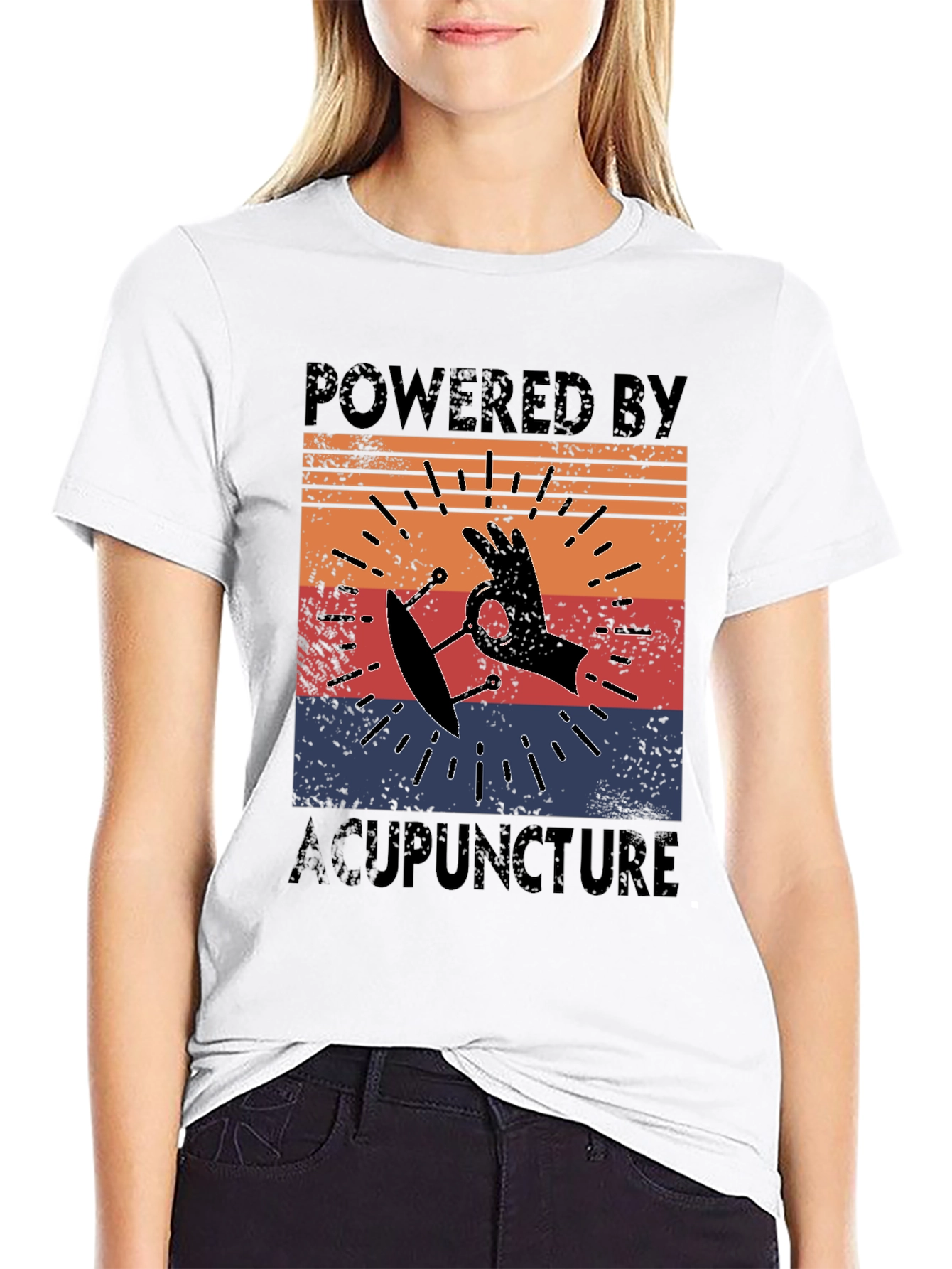 Powered by Acupuncture Retro T-Shirt