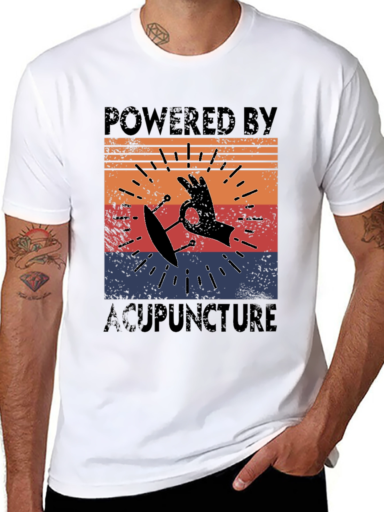 Powered by Acupuncture Retro T-Shirt