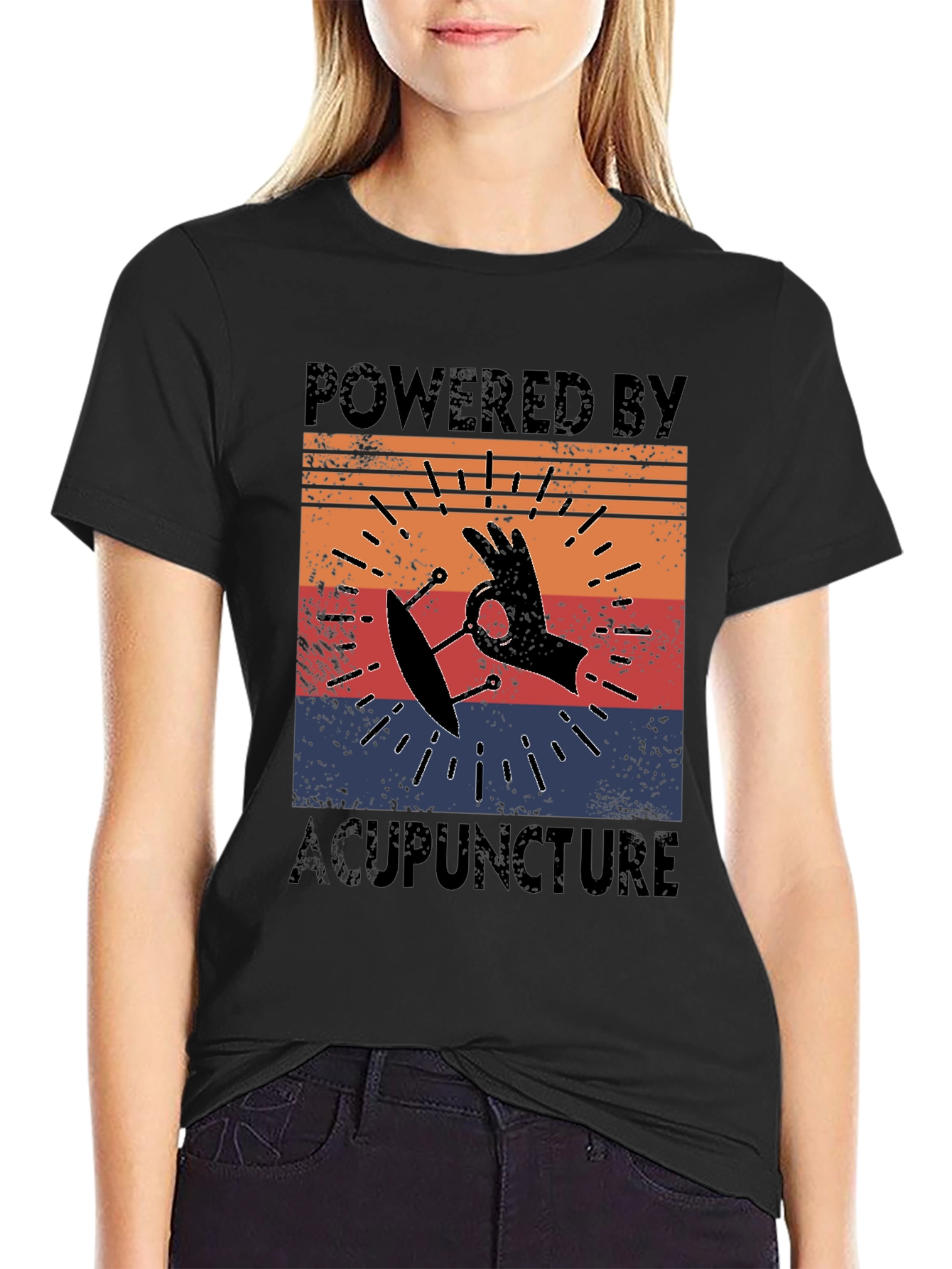 Powered by Acupuncture Retro T-Shirt