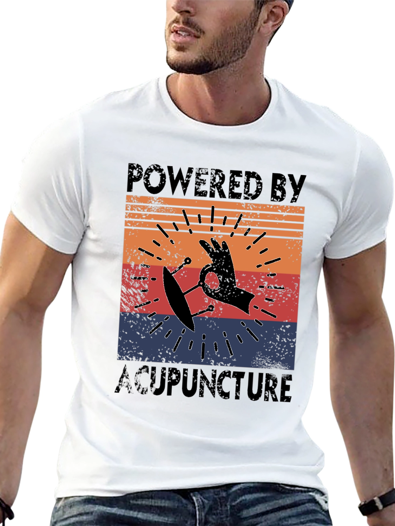 Powered by Acupuncture Retro T-Shirt