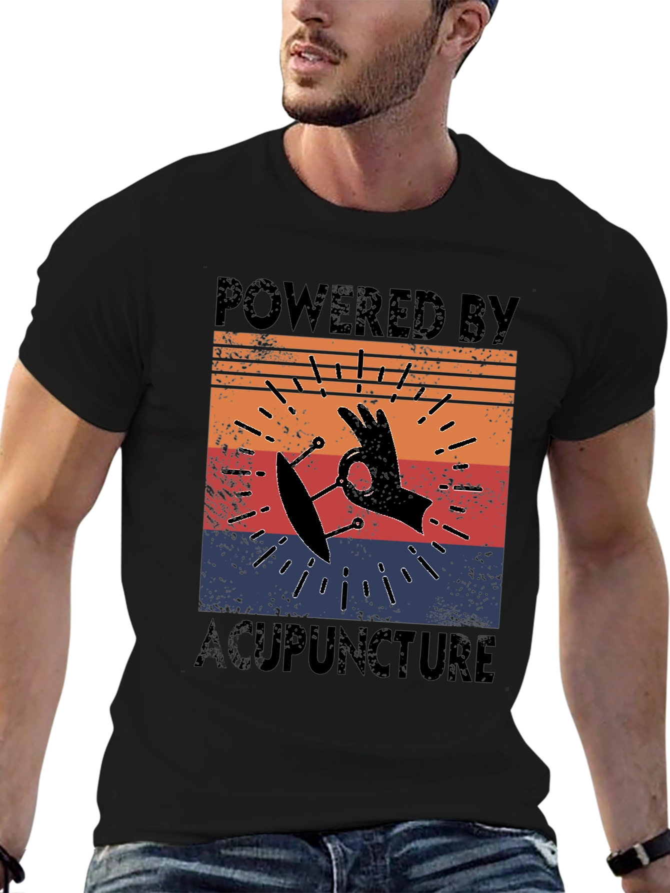 Powered by Acupuncture Retro T-Shirt