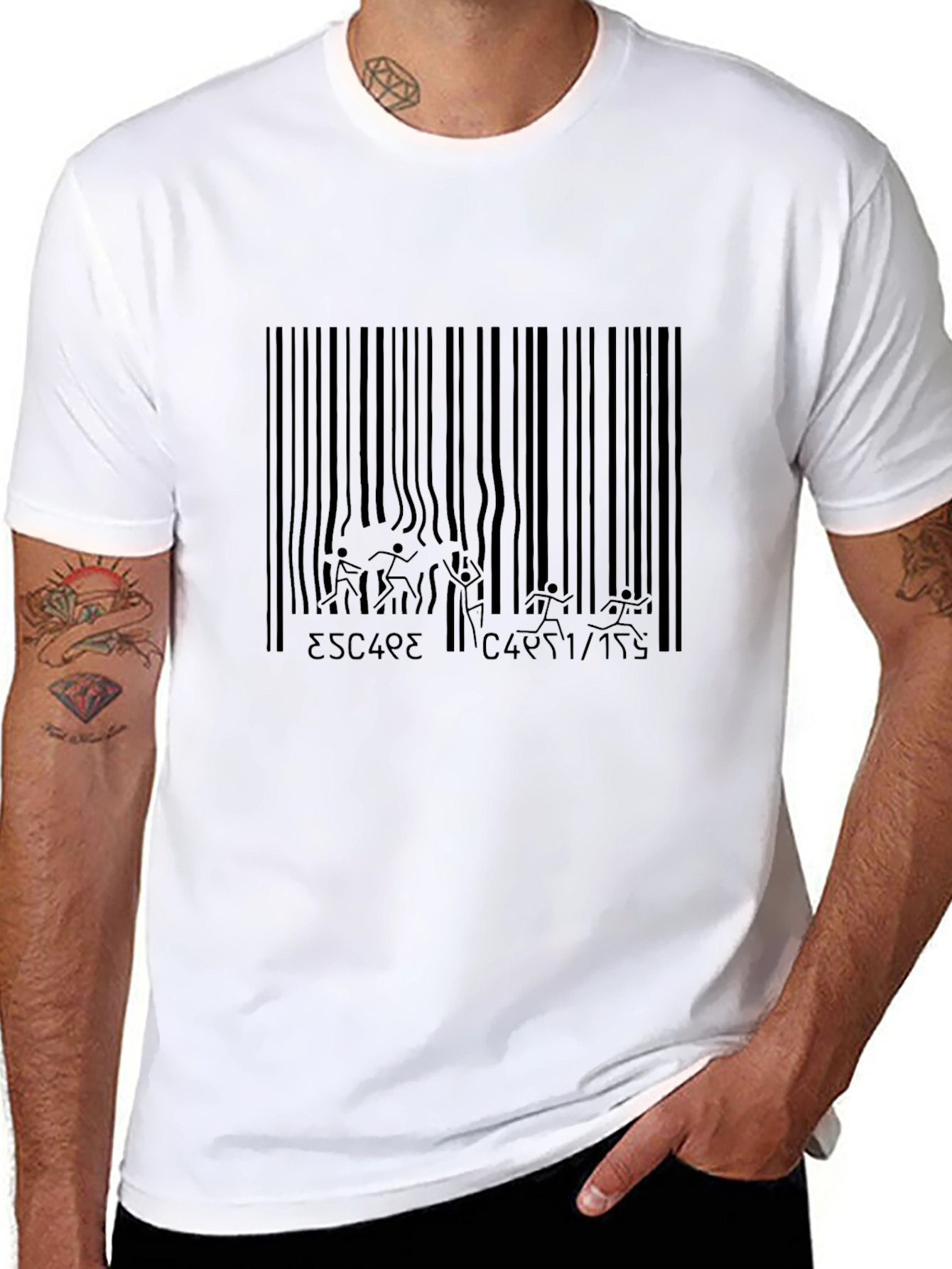 Escape Barcode Black Graphic Tee